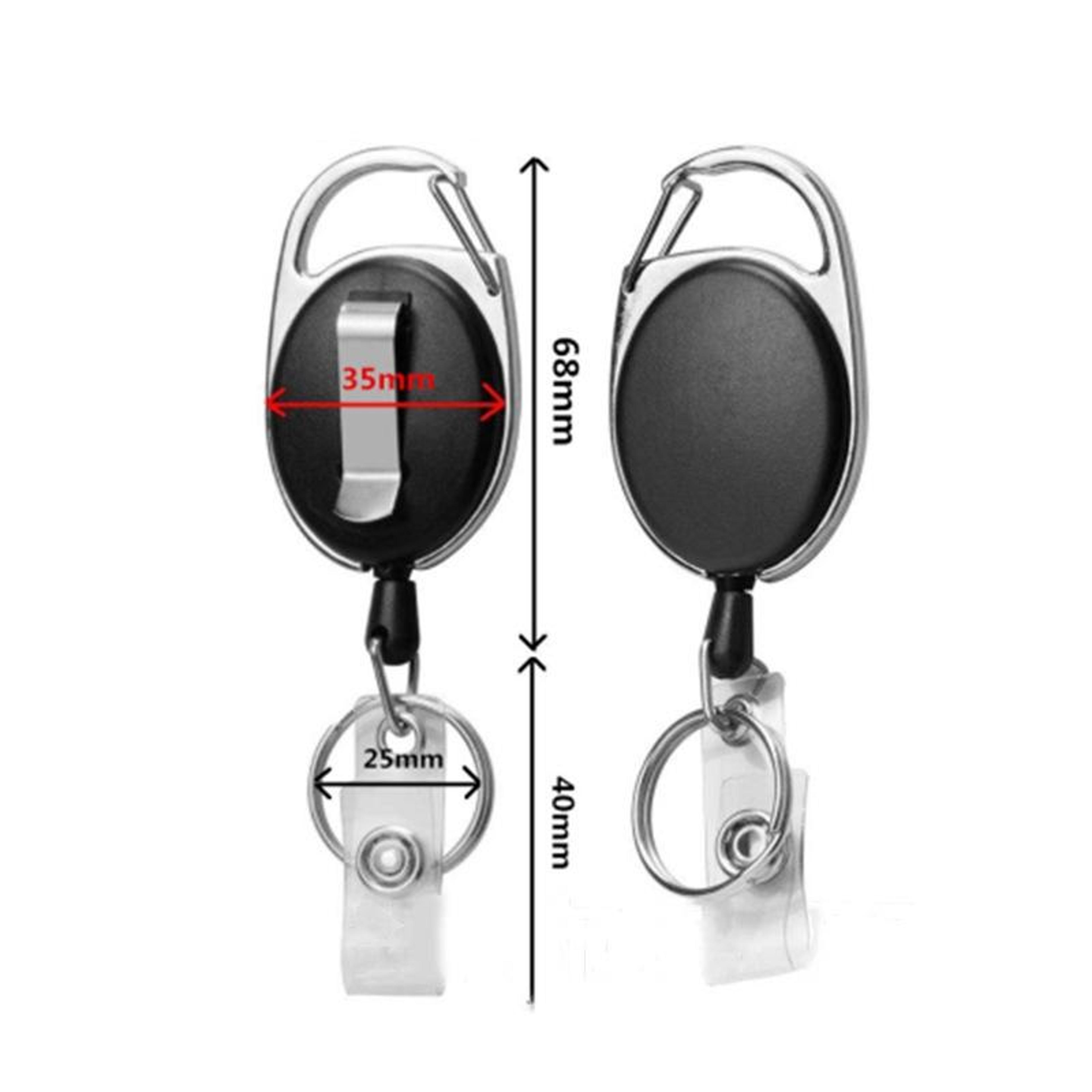 Retractable Badge Reel Keychain With Ceramic Clay Design Durable ID Holder Clip 1