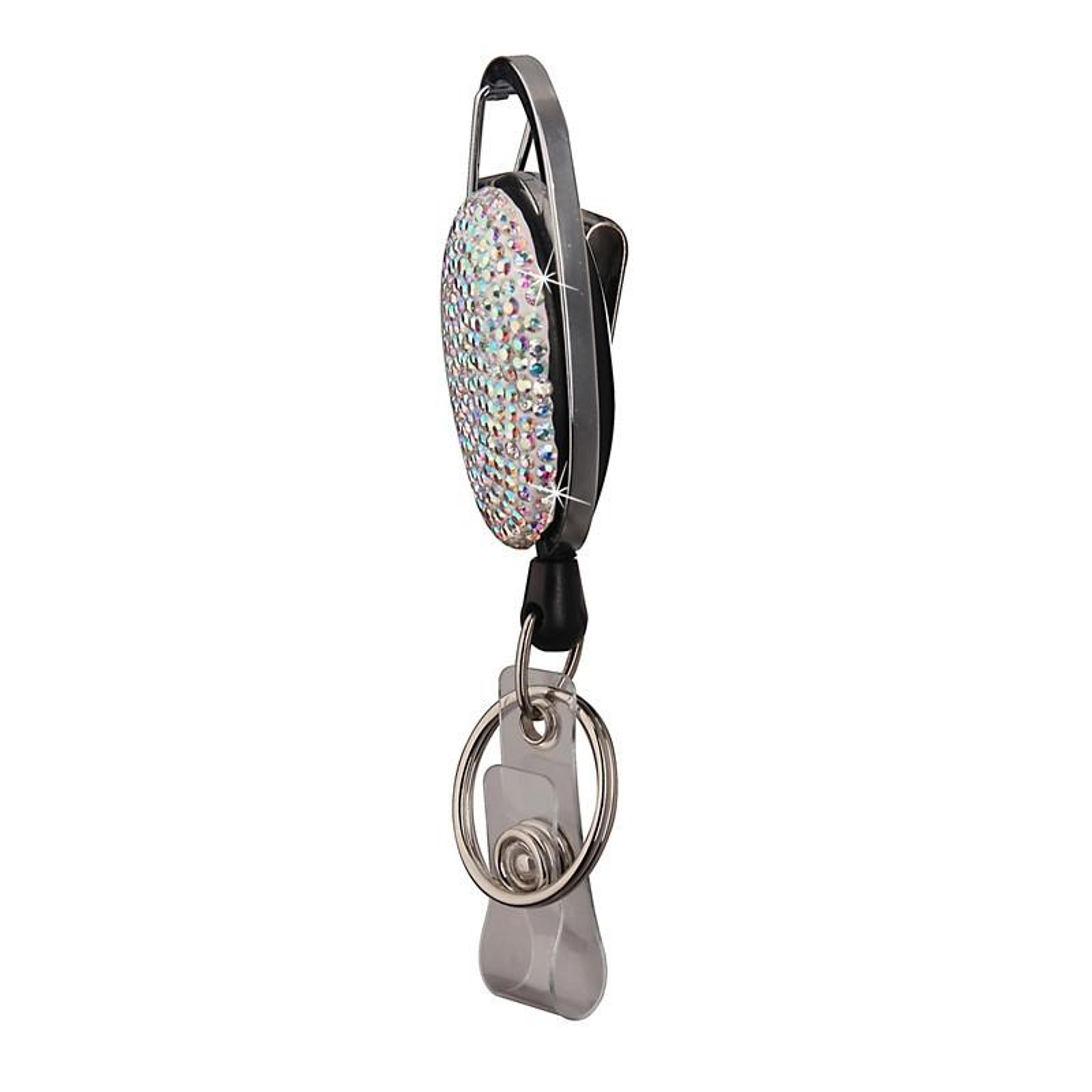 Retractable Badge Reel Keychain With Ceramic Clay Design Durable ID Holder Clip 2