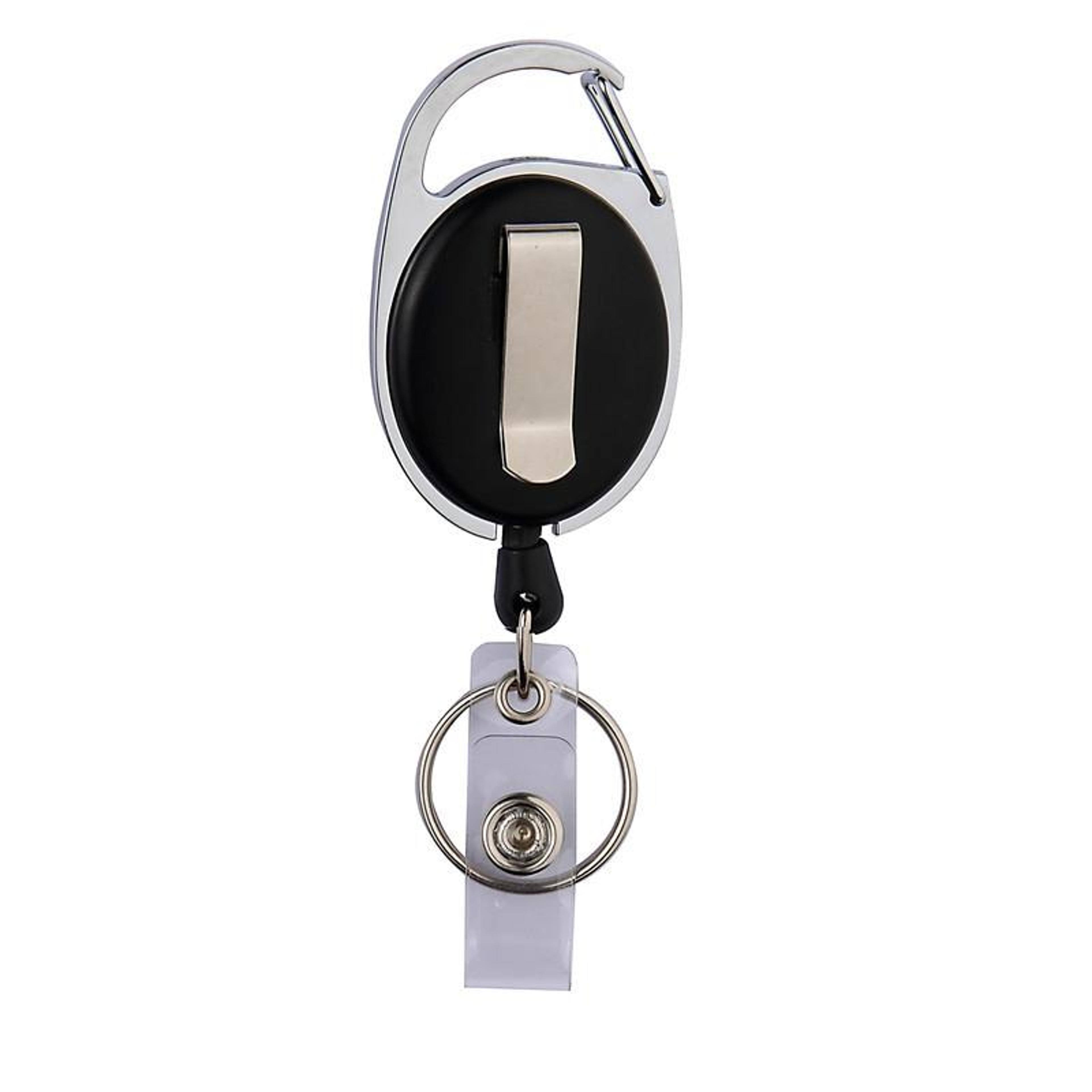 Retractable Badge Reel Keychain With Ceramic Clay Design Durable ID Holder Clip 3