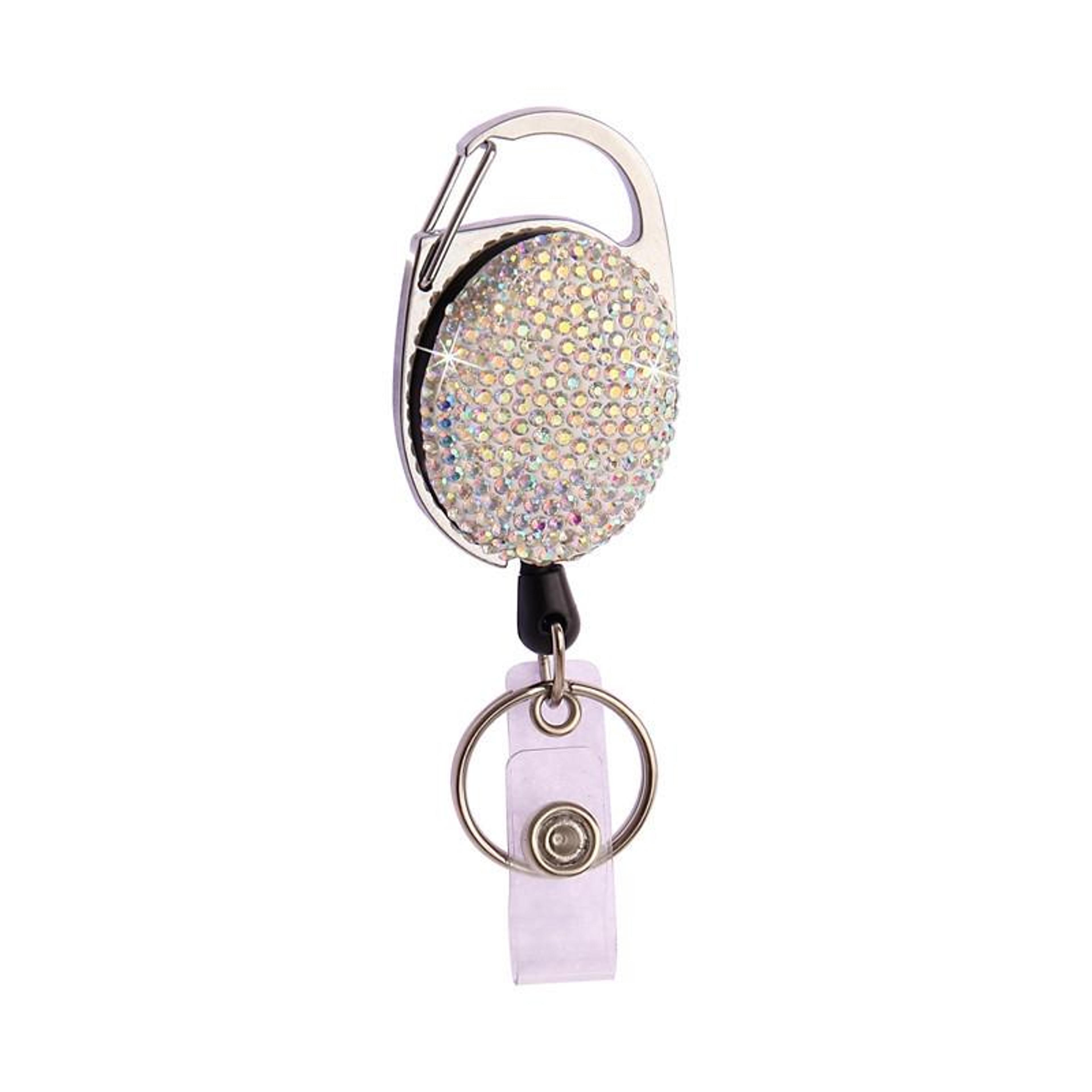 Retractable Badge Reel Keychain With Ceramic Clay Design Durable ID Holder Clip 7