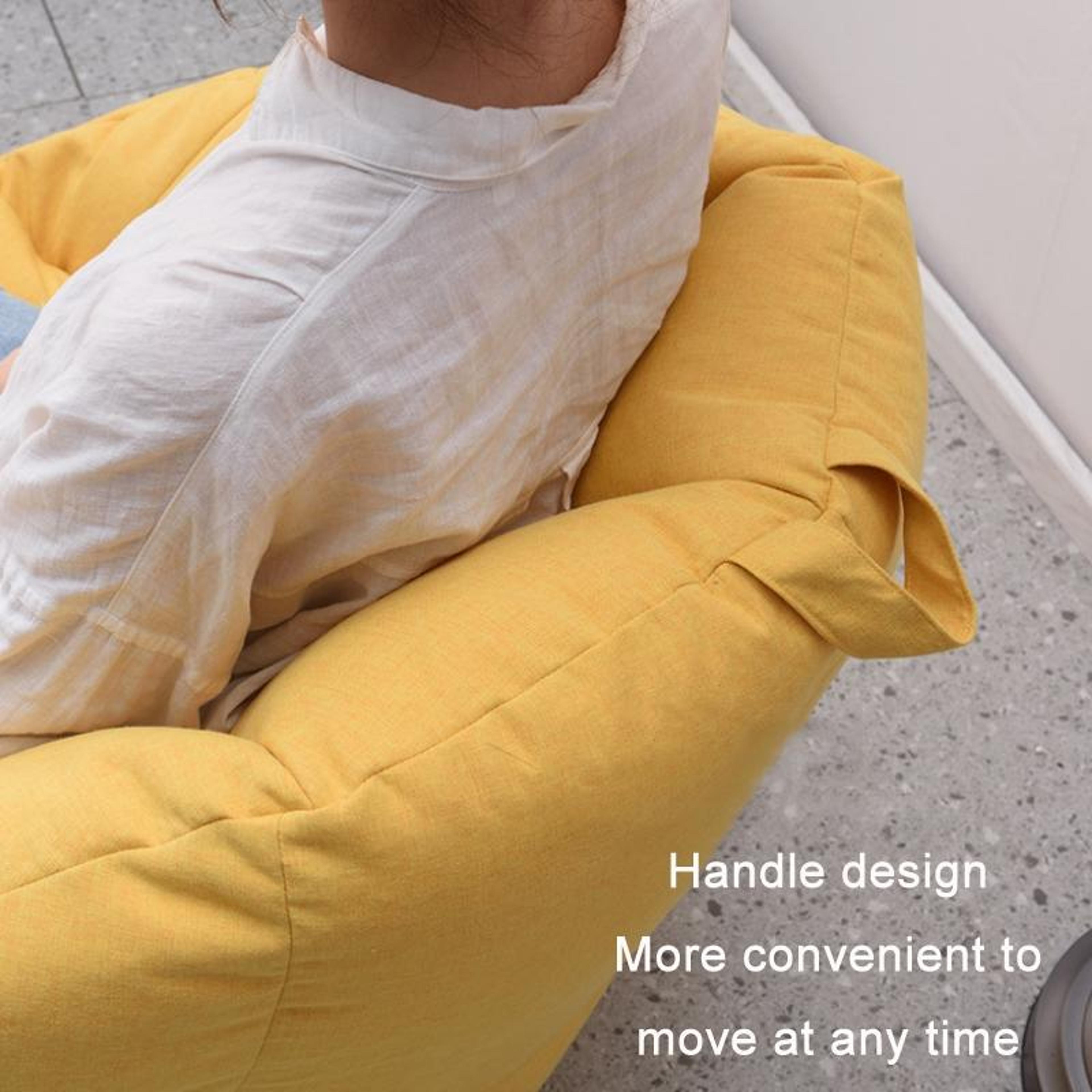 Removable Washable Lazy Sofa Chair With Side Pockets Soft Floor Sofa For Small Spaces 3