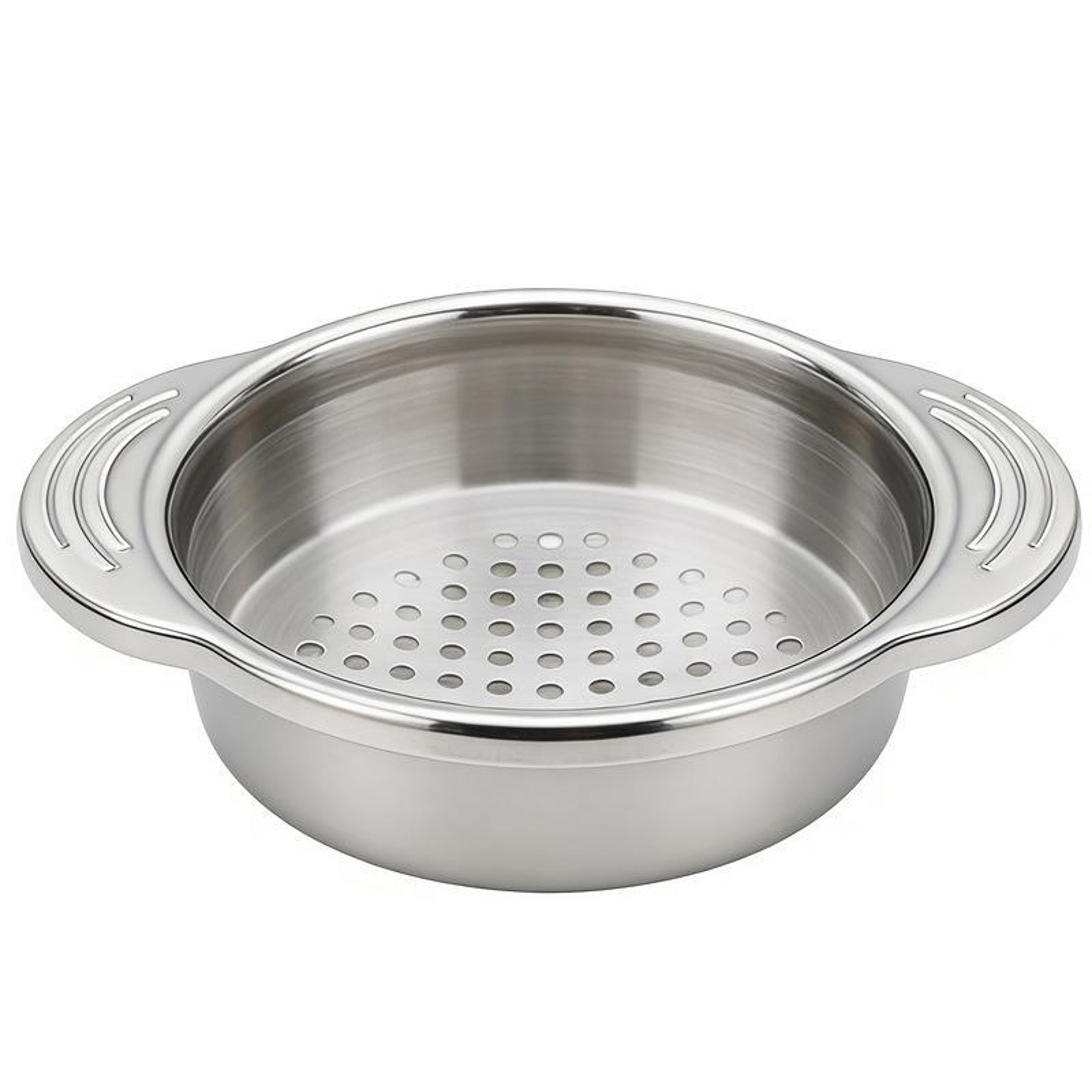 stainless steel can strainer dual handle non-slip draining tool for kitchen cans and food prep
