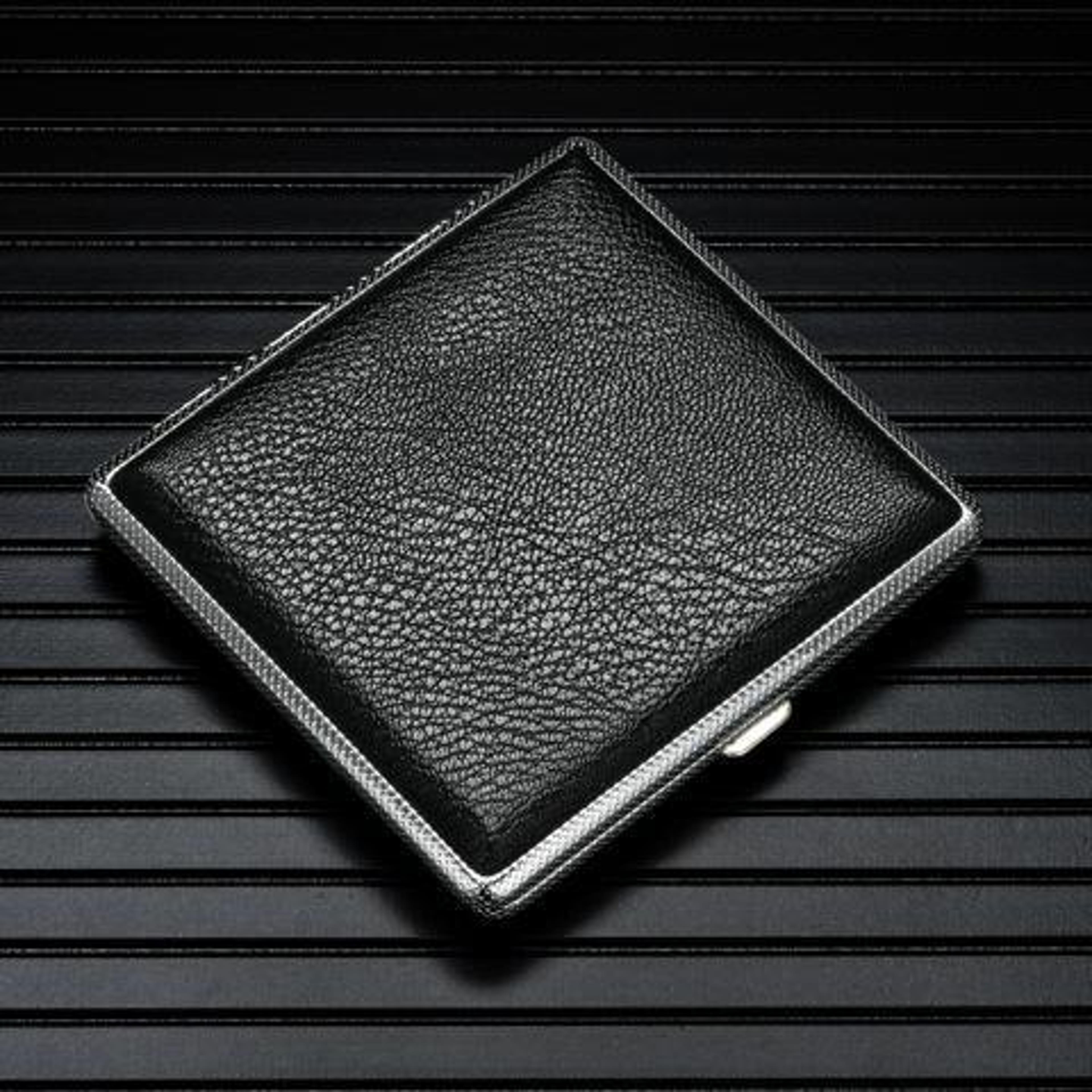 slim leather cigarette case portable holder with moisture protection