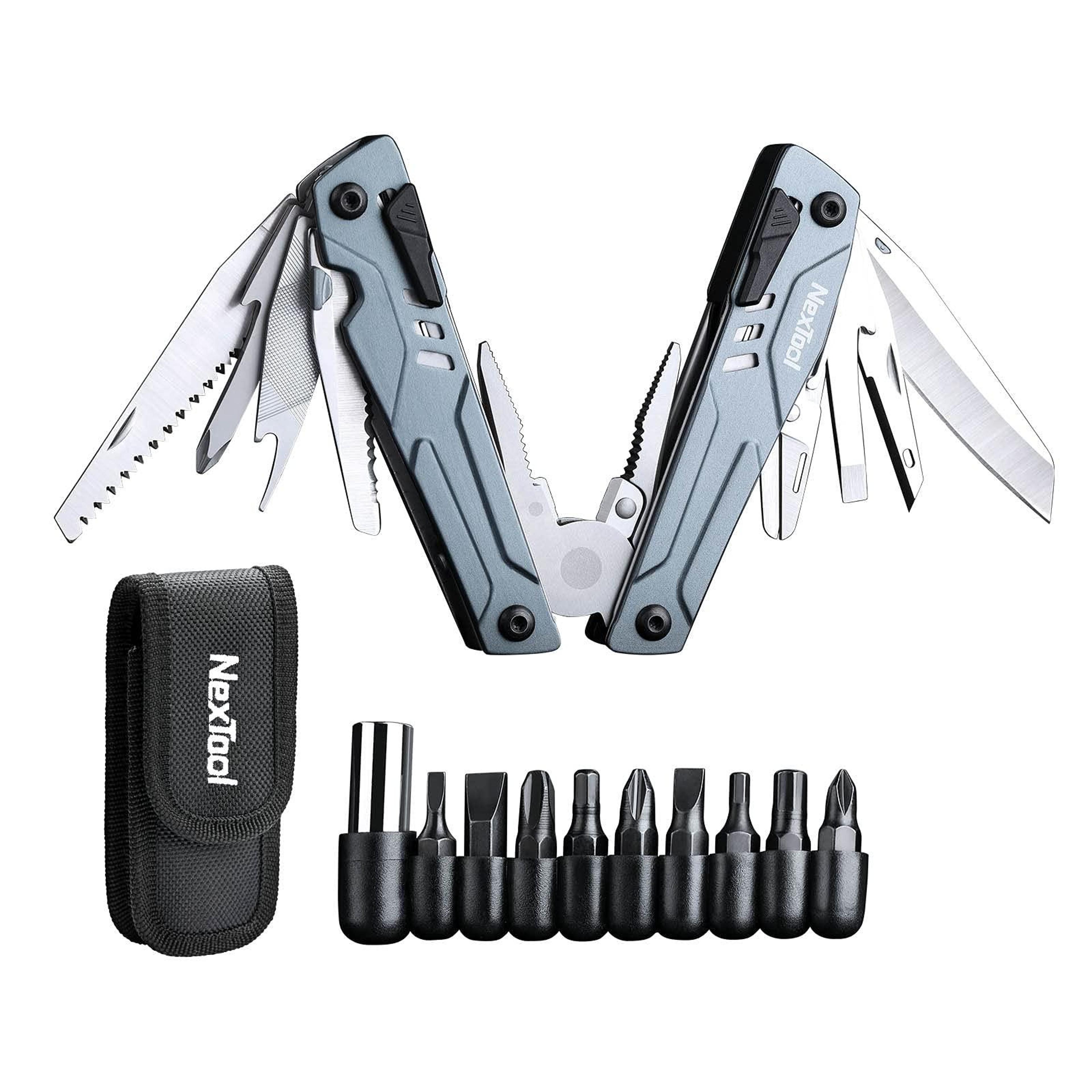 14 In 1 Camping Multi Tool Folding Pliers With Scissors  Bits 8