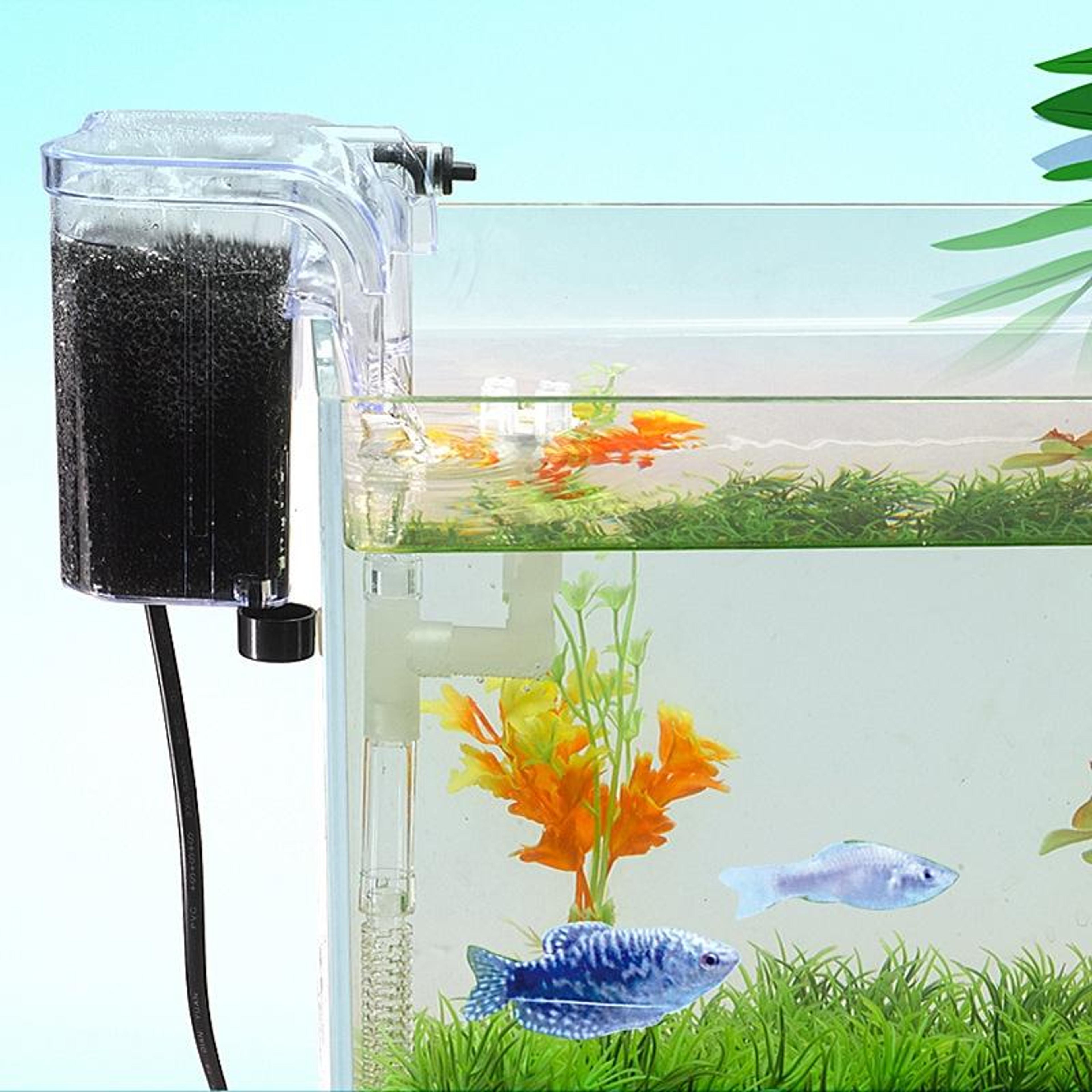 wall mounted aquarium filter waterfall pump silent fish tank oxygenator