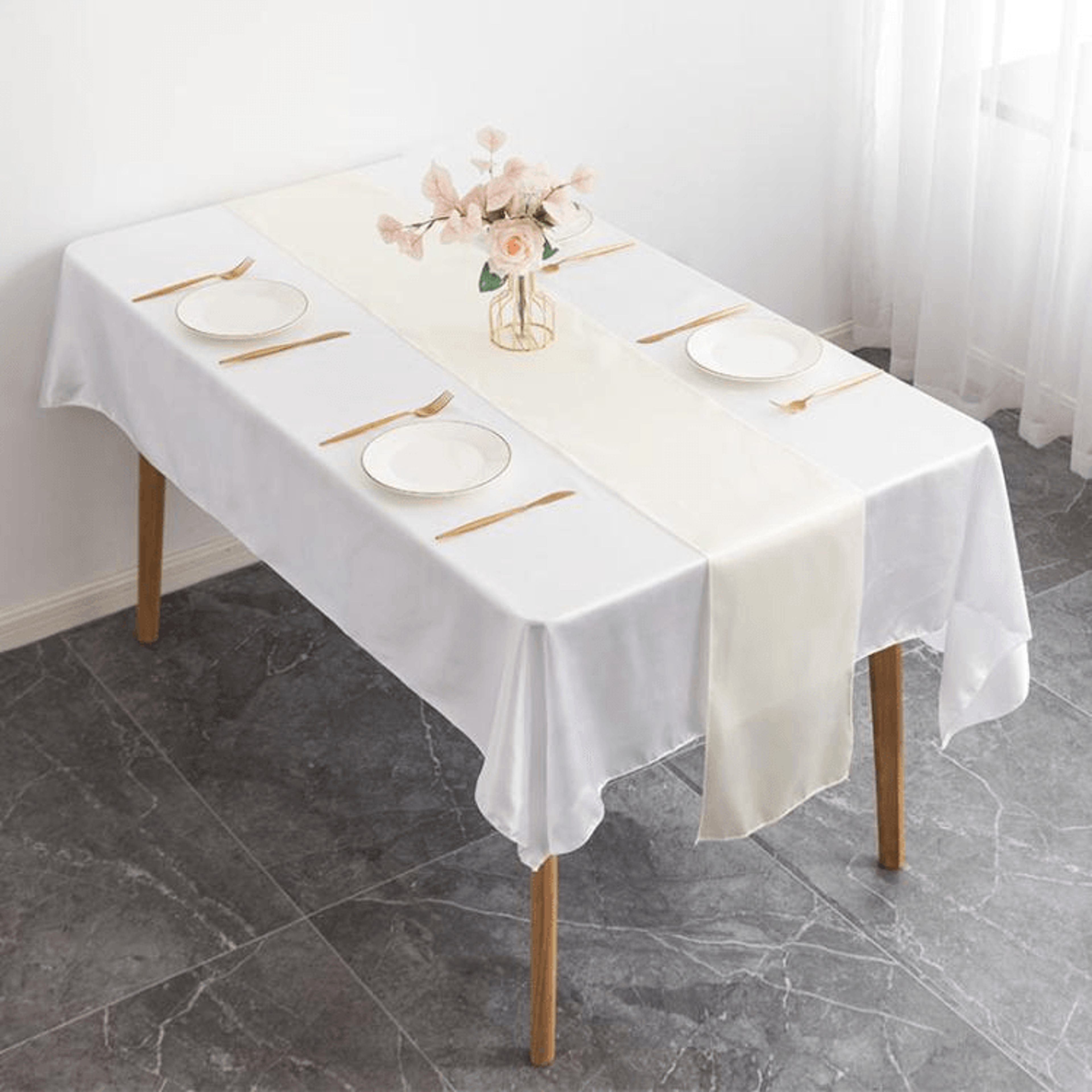 Luxury Satin Table Runner For Weddings Parties  Elegant Dining Decor 11