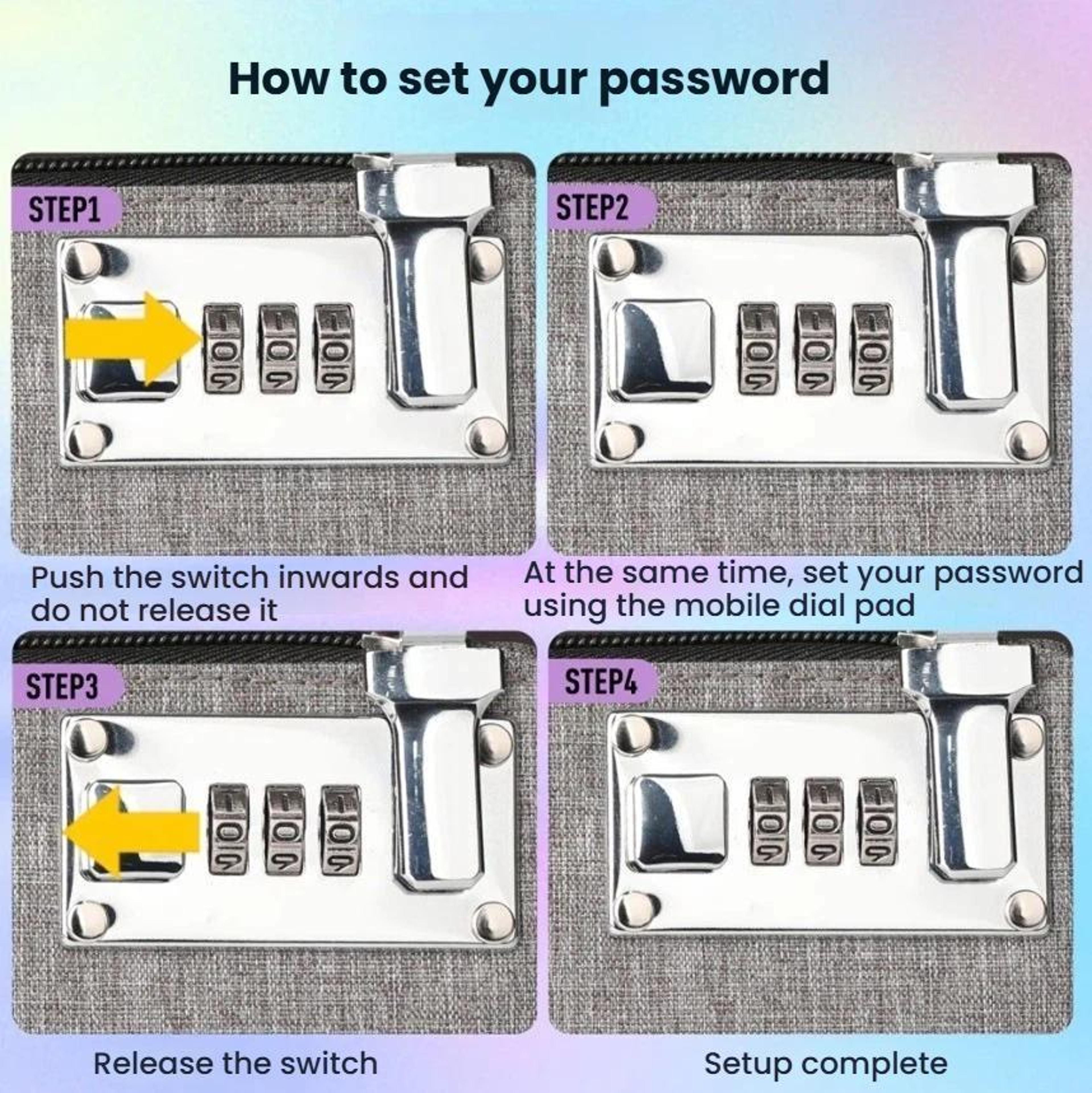 Anti Theft Phone Wallet With Combination Lock  Card Holder 3
