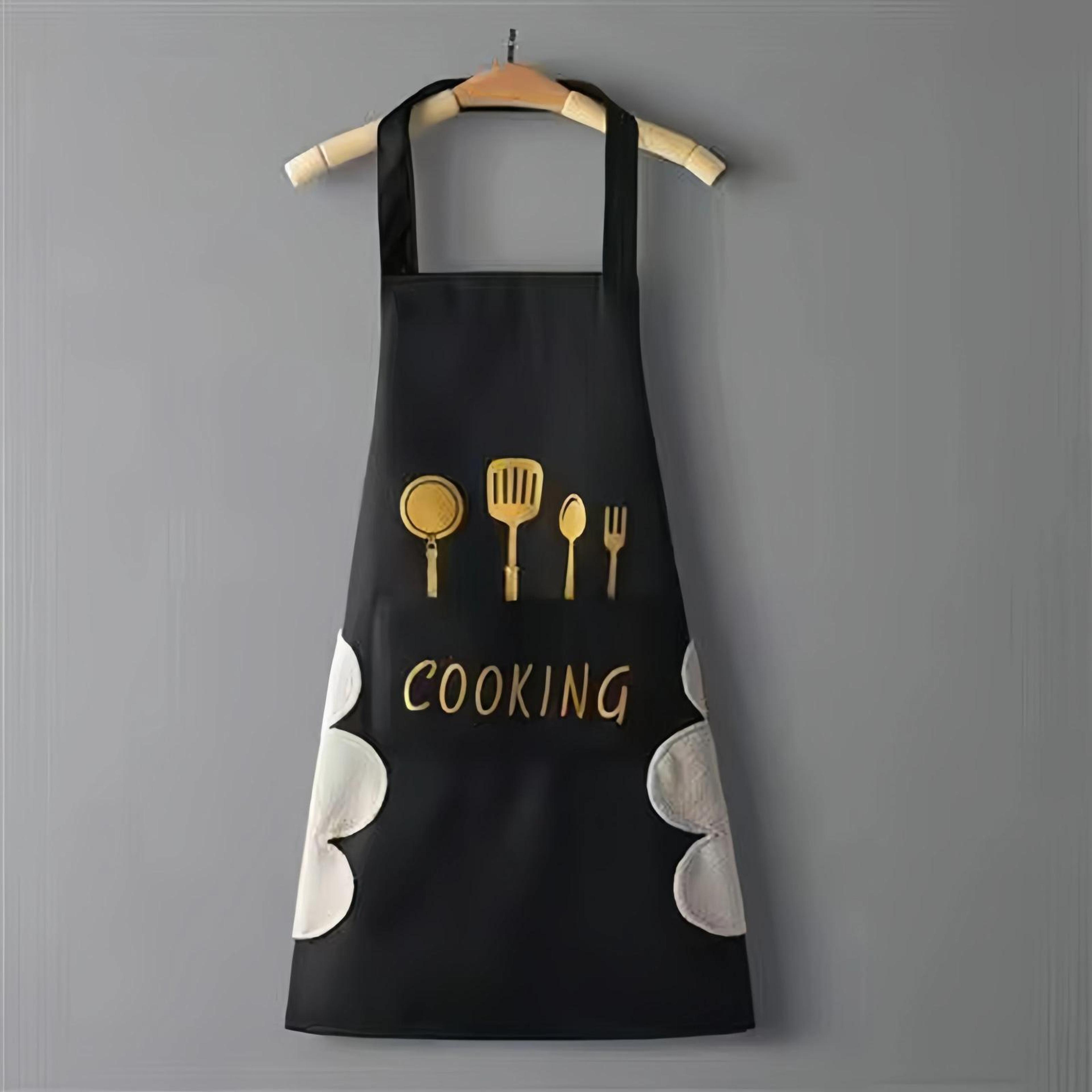 Waterproof Apron With Phone Pocket  OilResistant Kitchen Smock 5