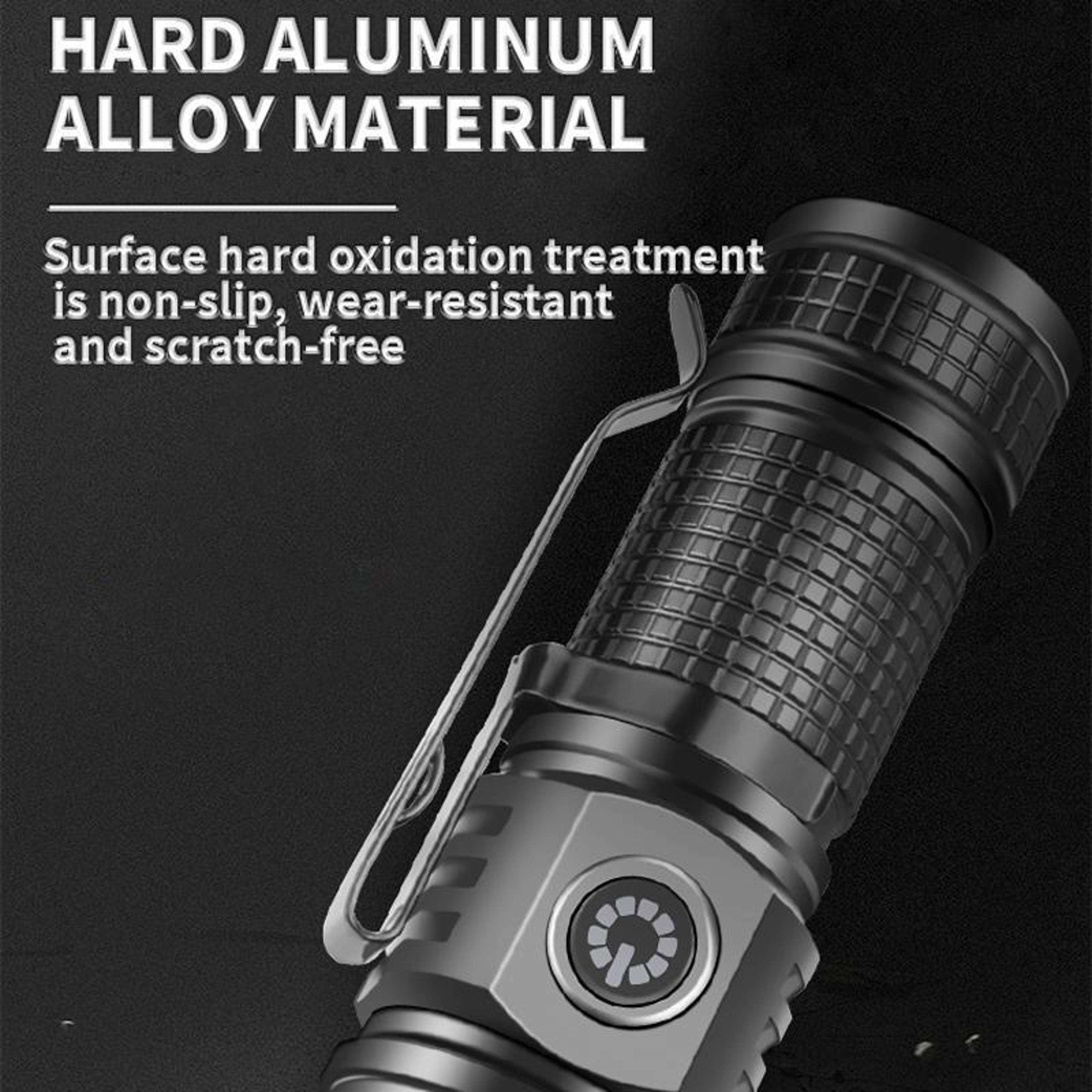 Mini Rechargeable Flashlight With White Laser Beam TypeC Charging  Long Range Zoom Light 1