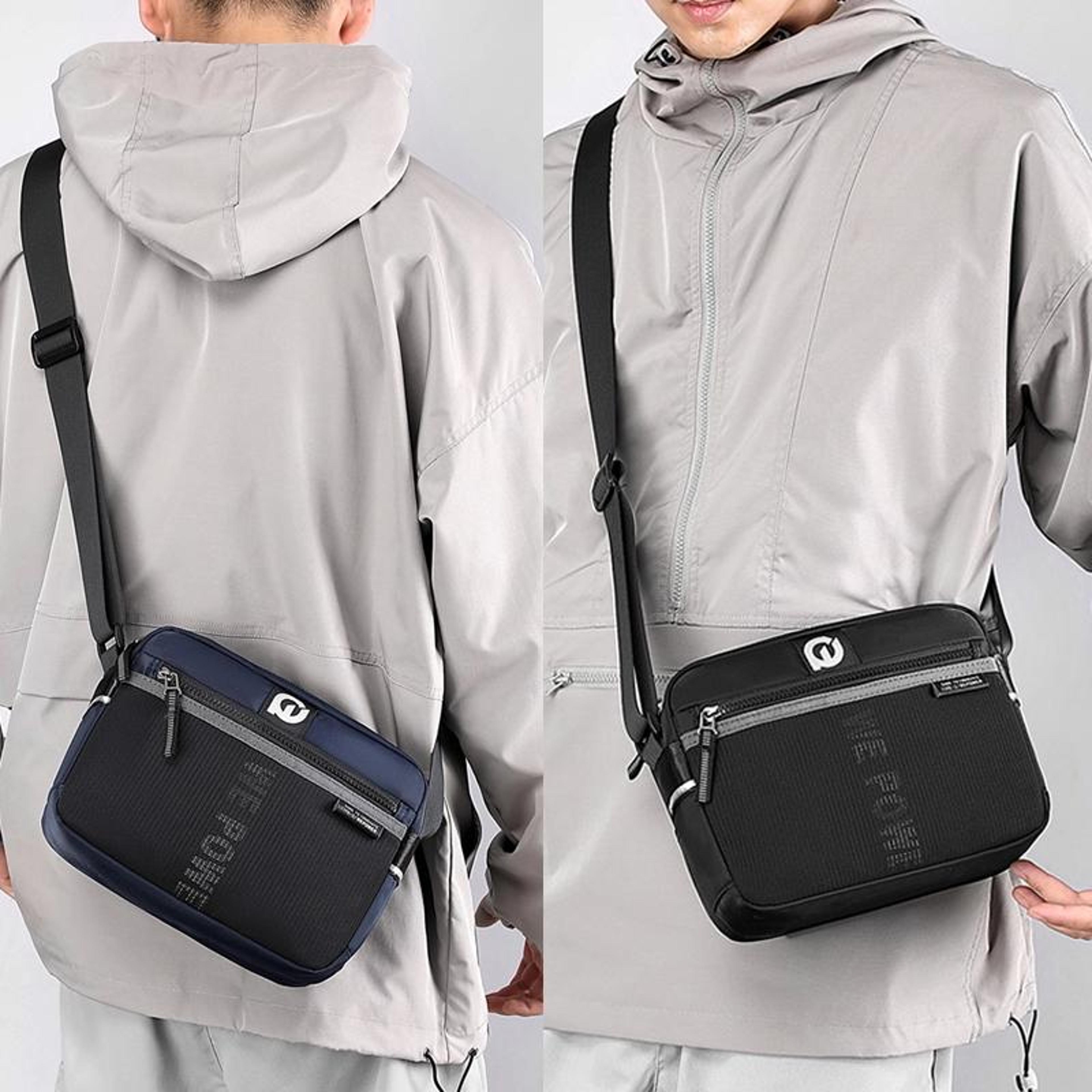 Crossbody Bag For Men Waterproof Nylon Sling Bag With Multi Pocket Storage 8