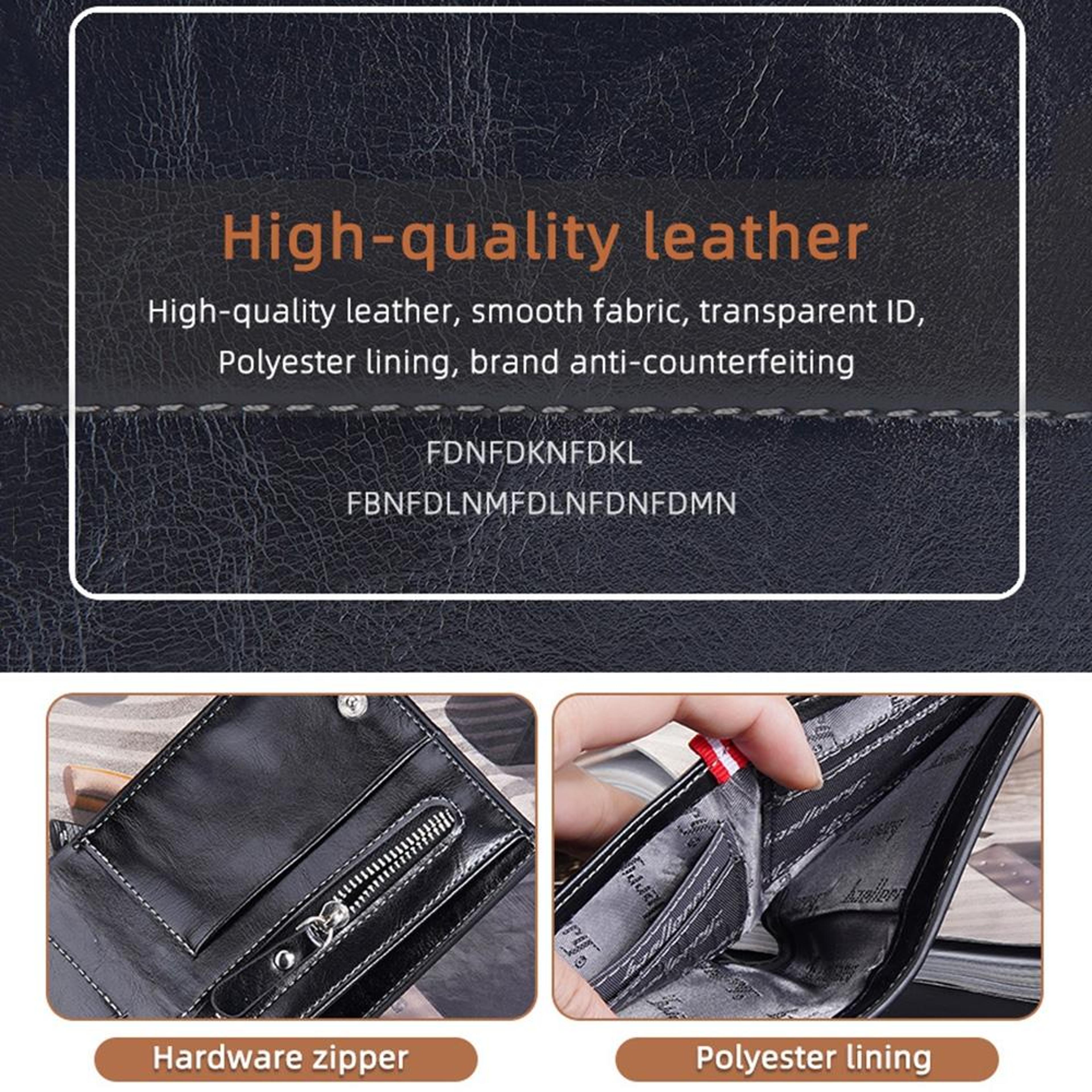 Men Vintage Leather MultiCard Wallet With Vertical Buckle 4