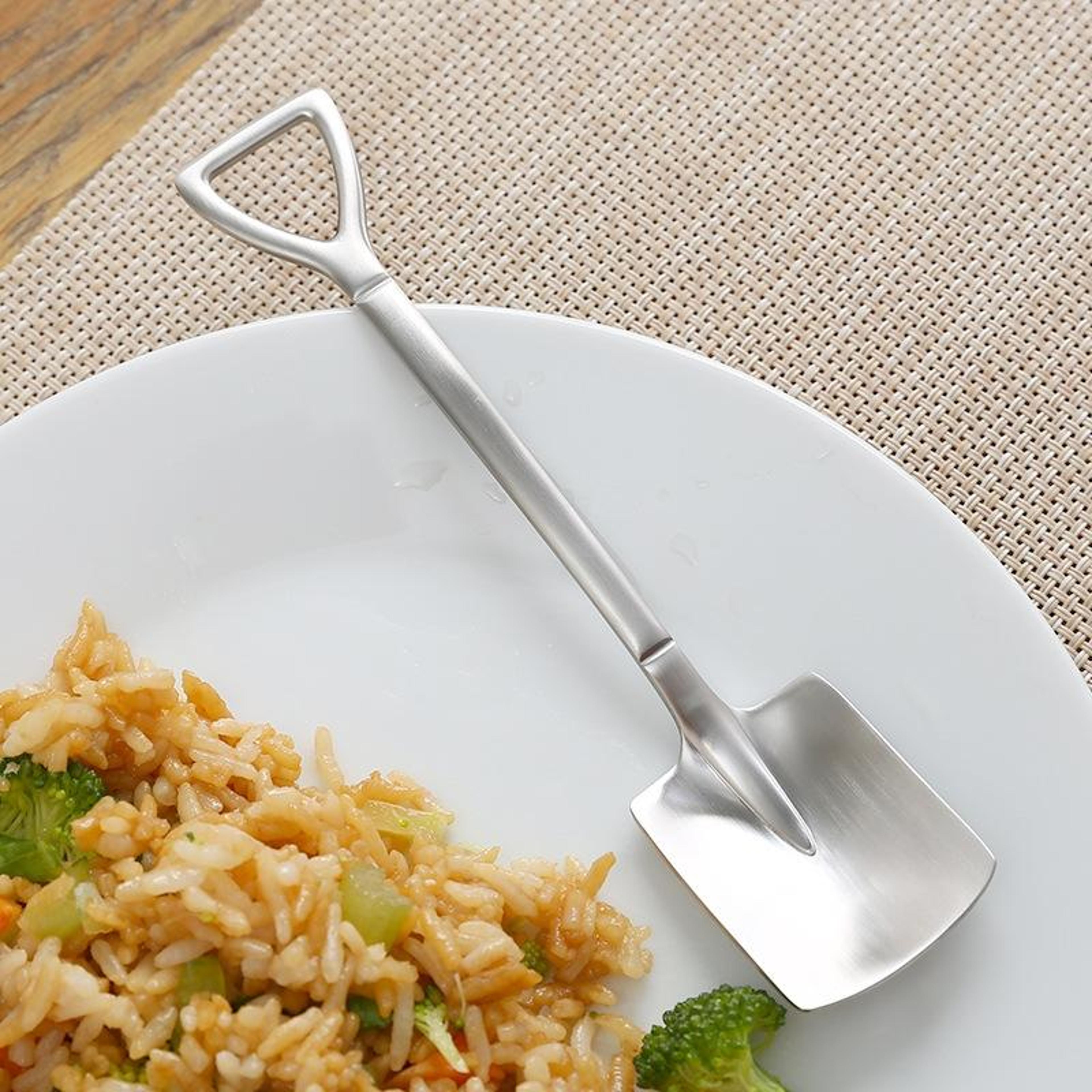 Vintage Shovel Dessert Spoon Set Stainless Steel Spoon For Coffee Ice Cream  Tea 1