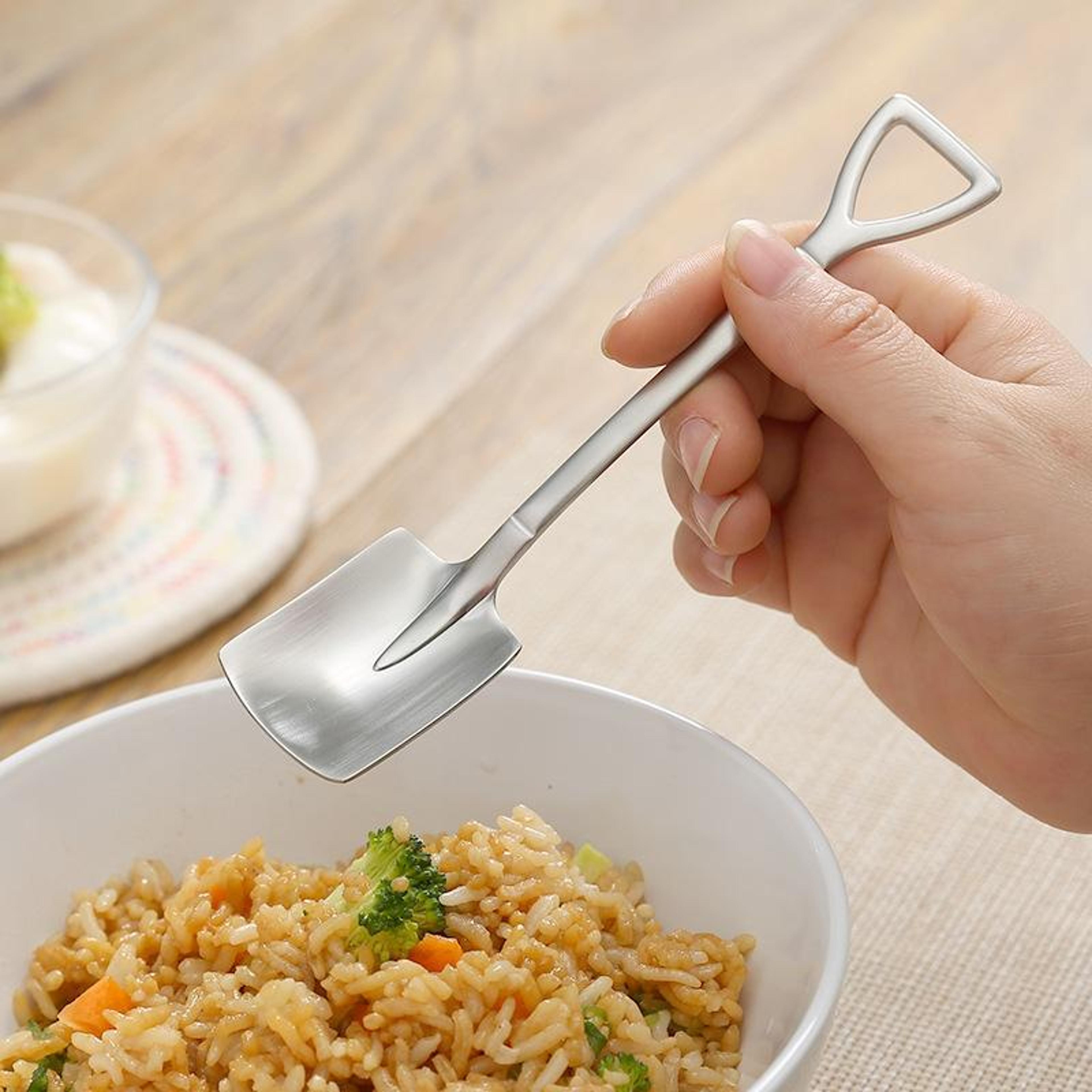 Vintage Shovel Dessert Spoon Set Stainless Steel Spoon For Coffee Ice Cream  Tea 3
