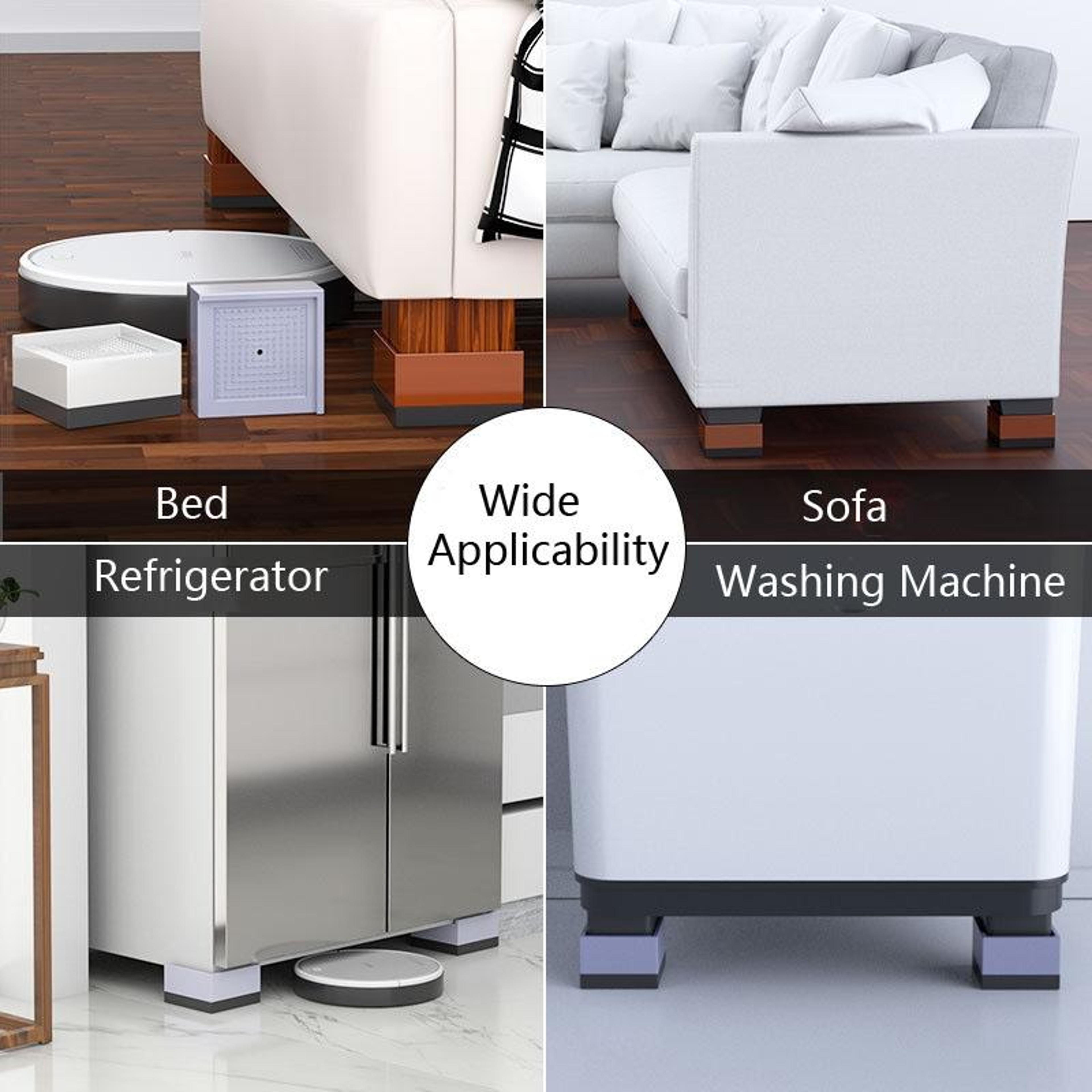 Adjustable Furniture Risers With Anti Slip TPU Base For Beds Sofas Washing Machines And Tables 4PCS 2