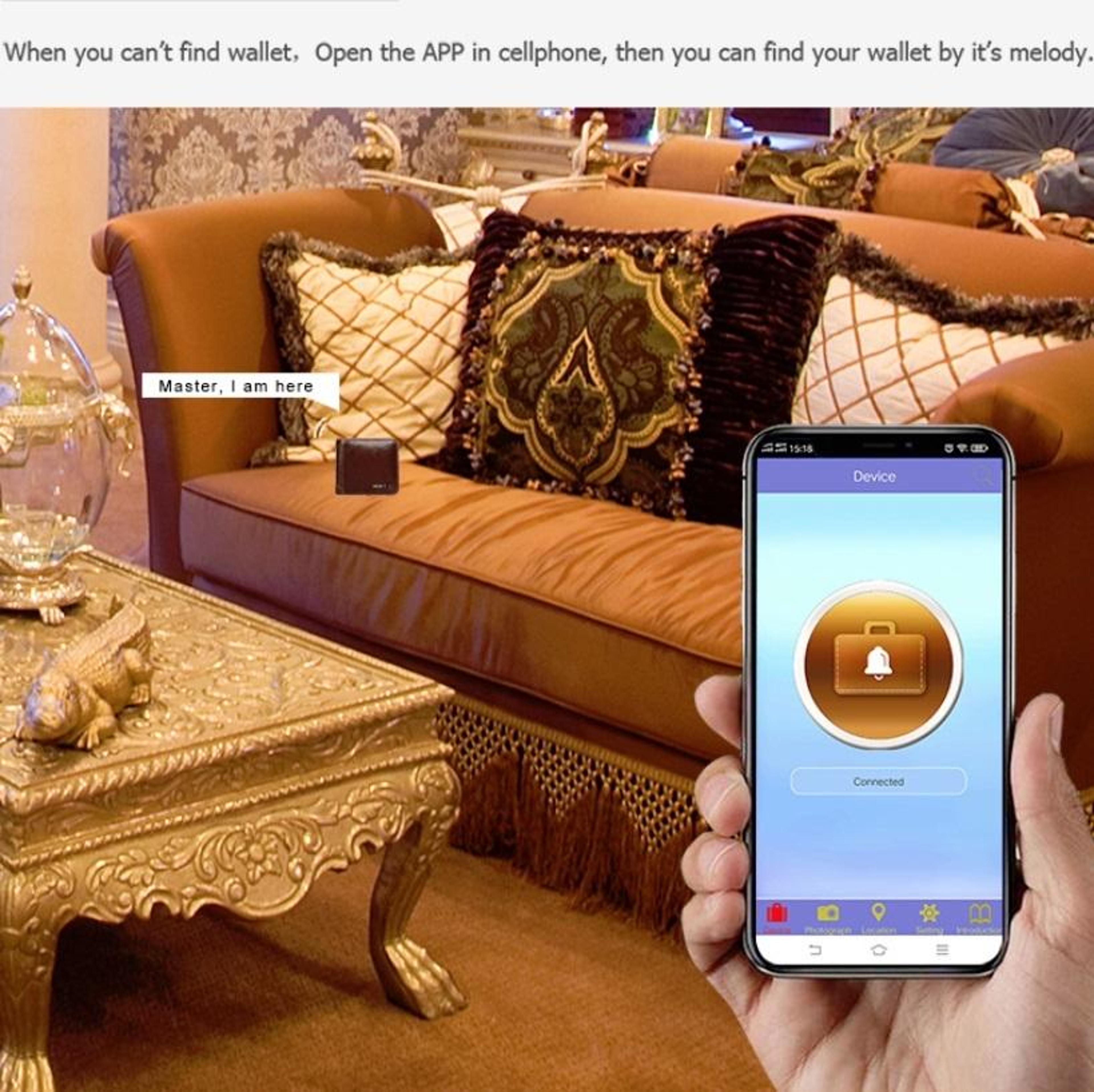 Smart AntiLost Leather Wallet For Men With Bluetooth Tracker  Selfie Remote 4