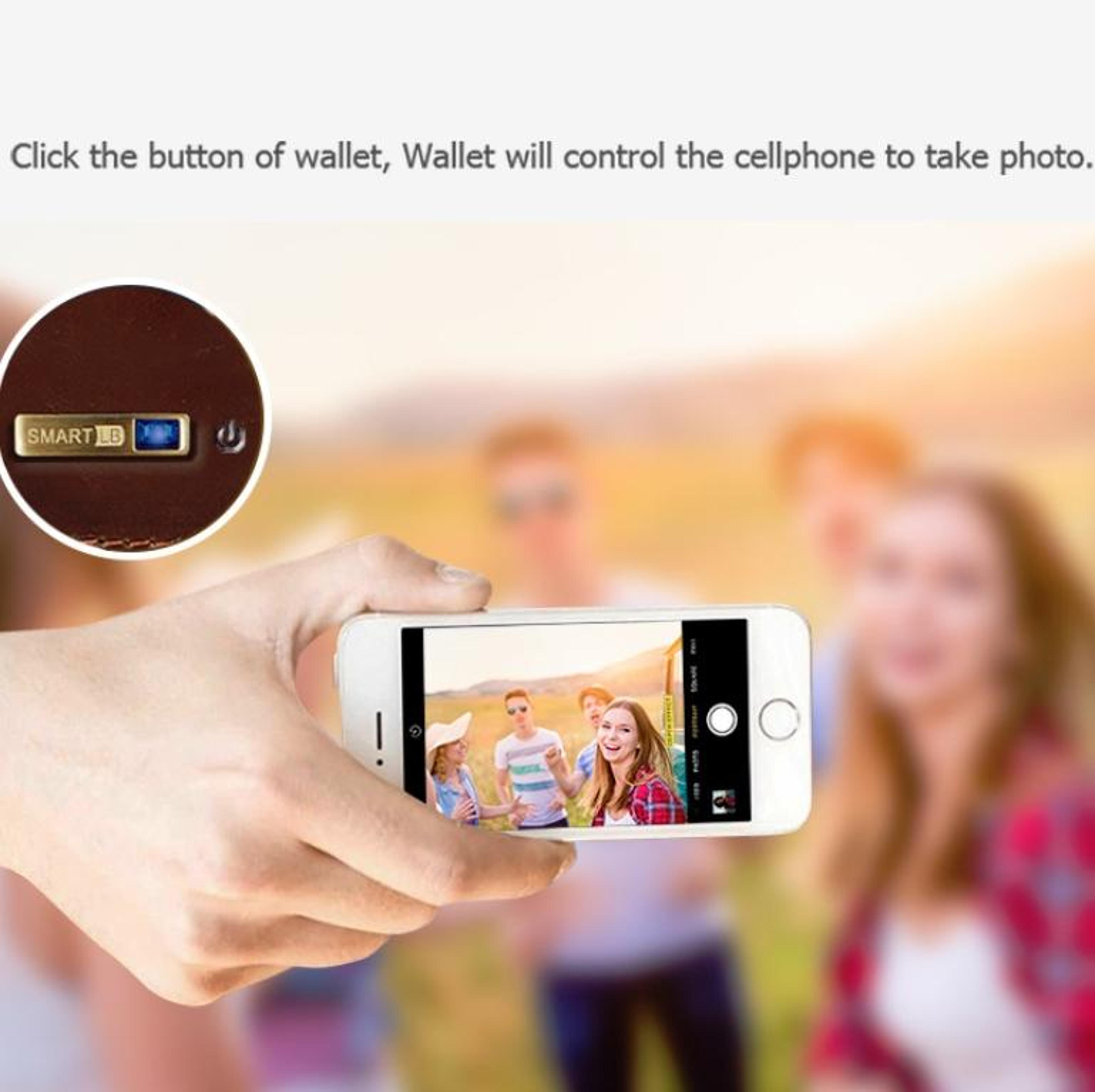 Smart AntiLost Leather Wallet For Men With Bluetooth Tracker  Selfie Remote 6