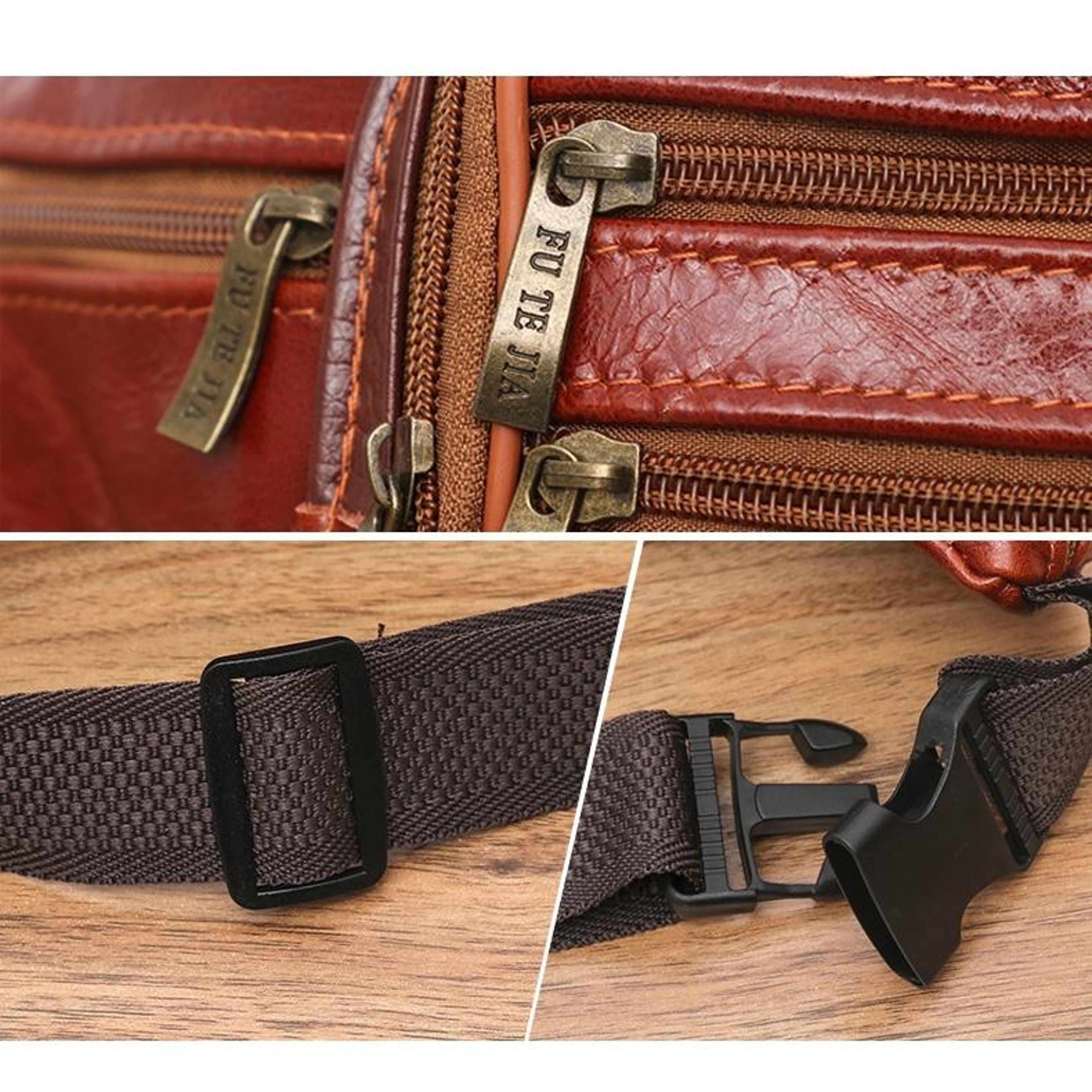 Vintage Genuine Leather Belt Bag For Men Travel Phone Wallet Organizer 2