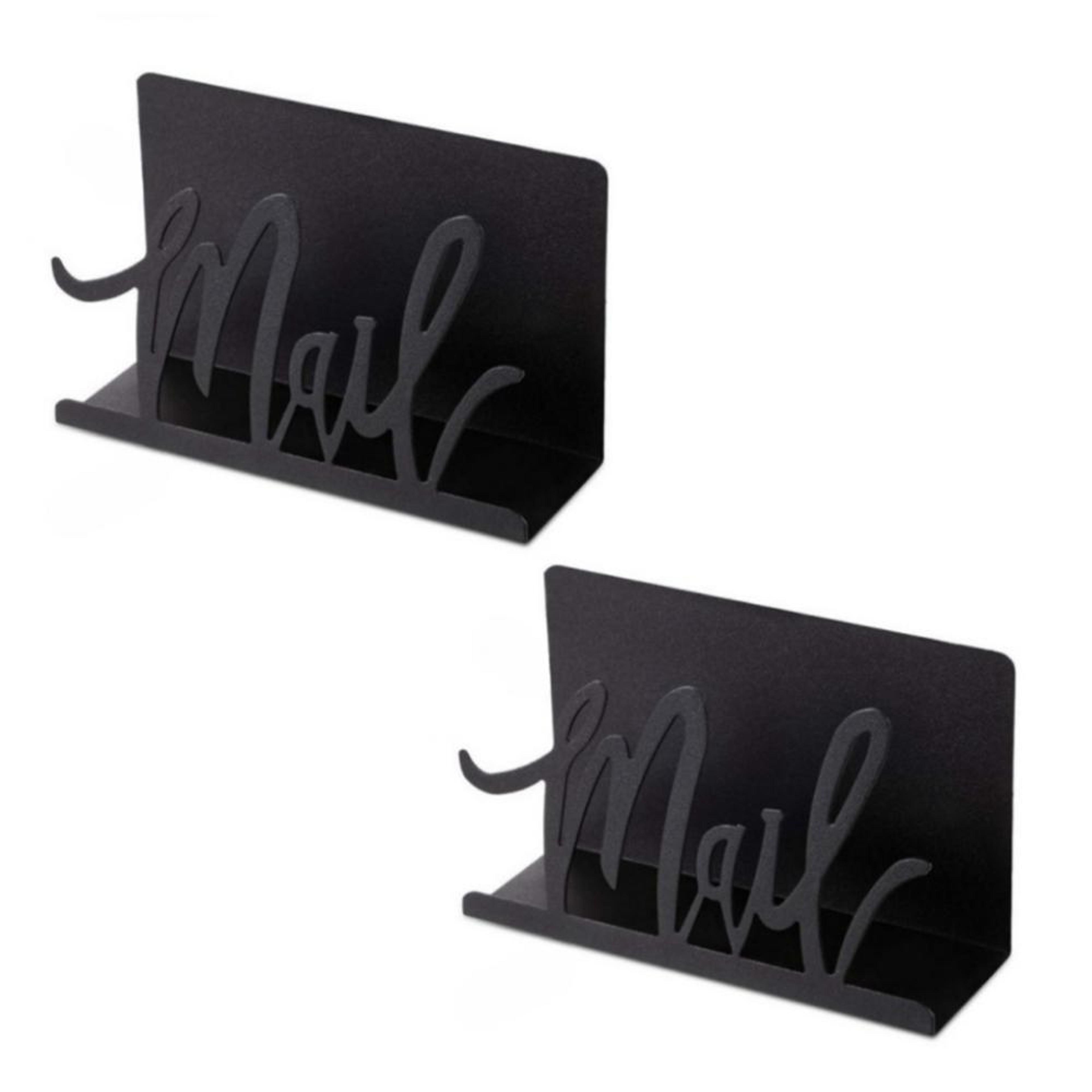 2Piece Metal Mail Organizer Desk Rack Set For Letters Documents  Office Storage 2