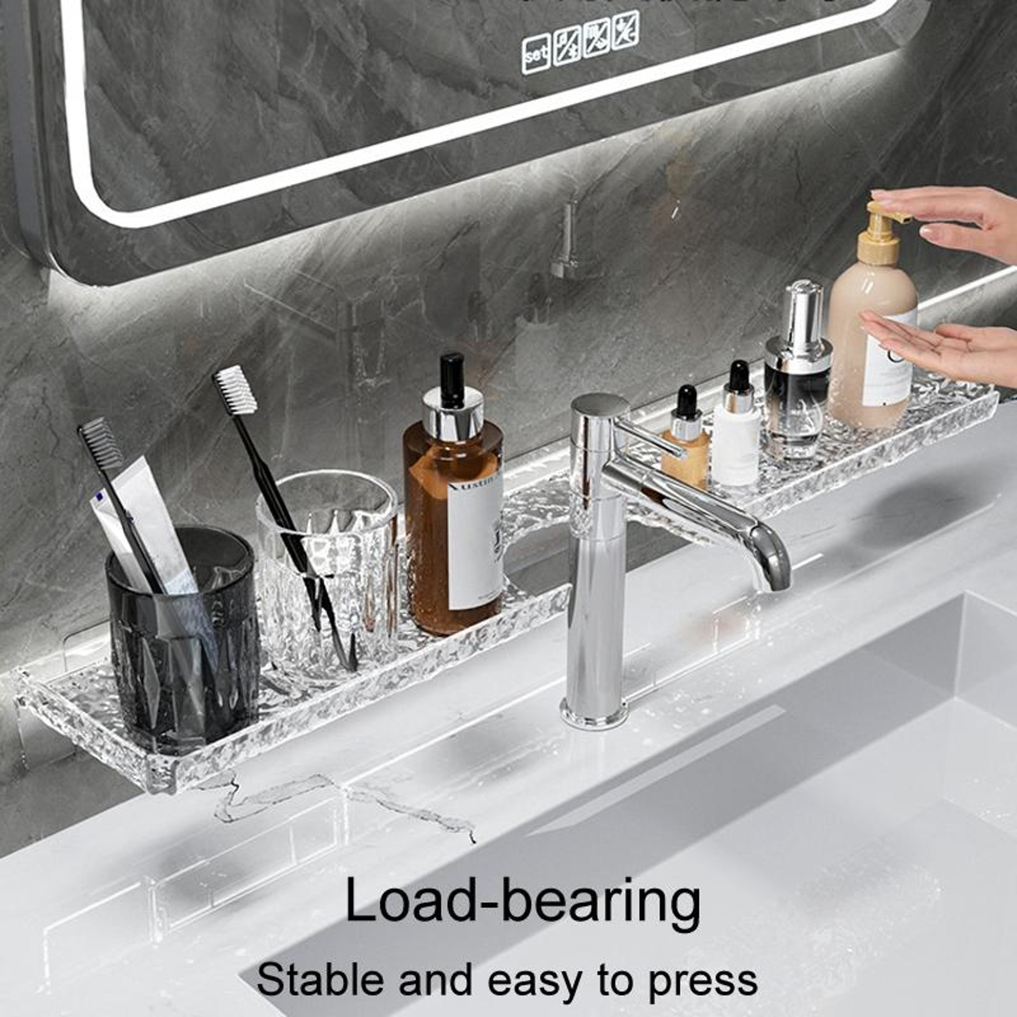 Premium Adjustable Bathroom Faucet Shelf Storage Stand Space Saving Vanity Organizer 2