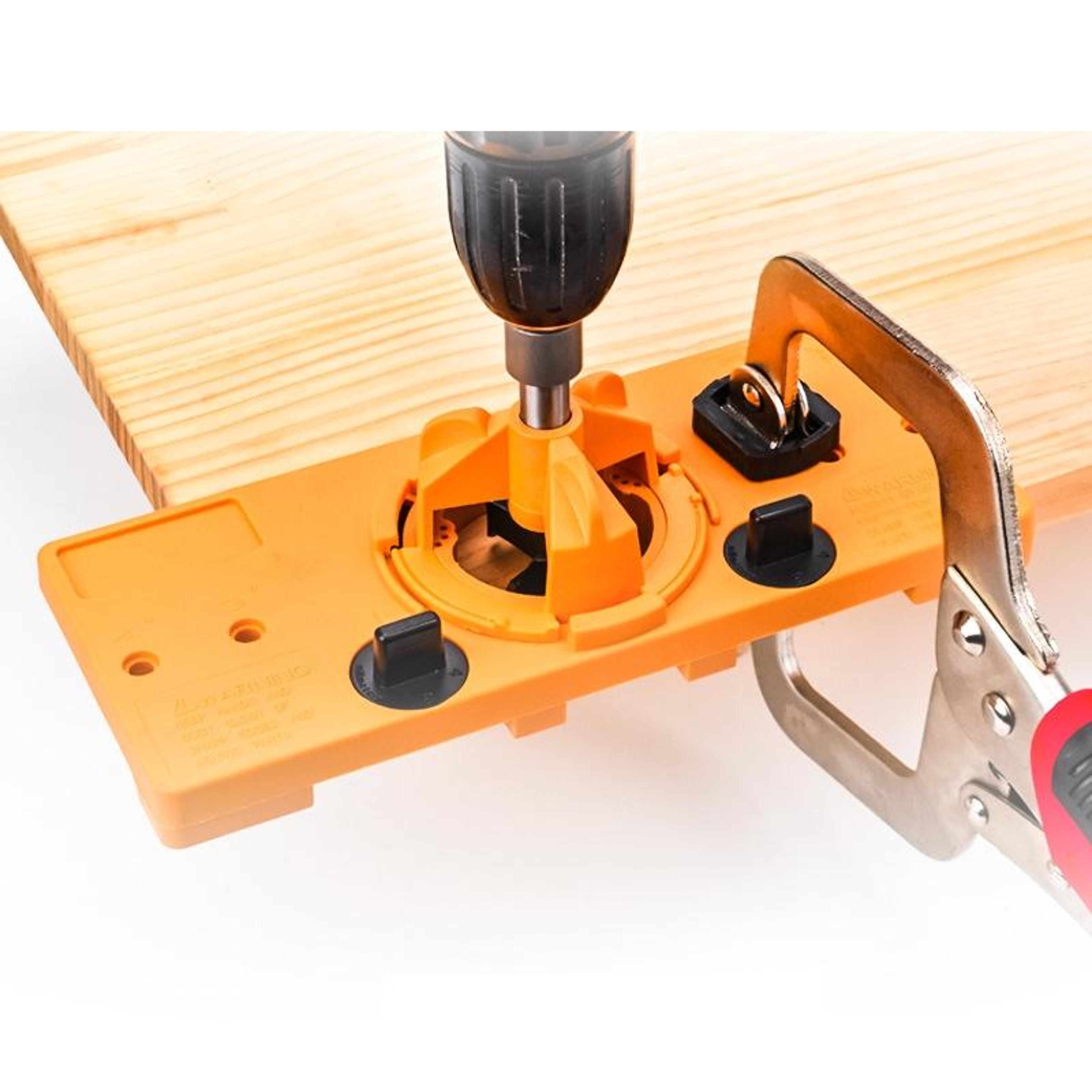 precision woodworking hinge hole locator & drilling guide tool