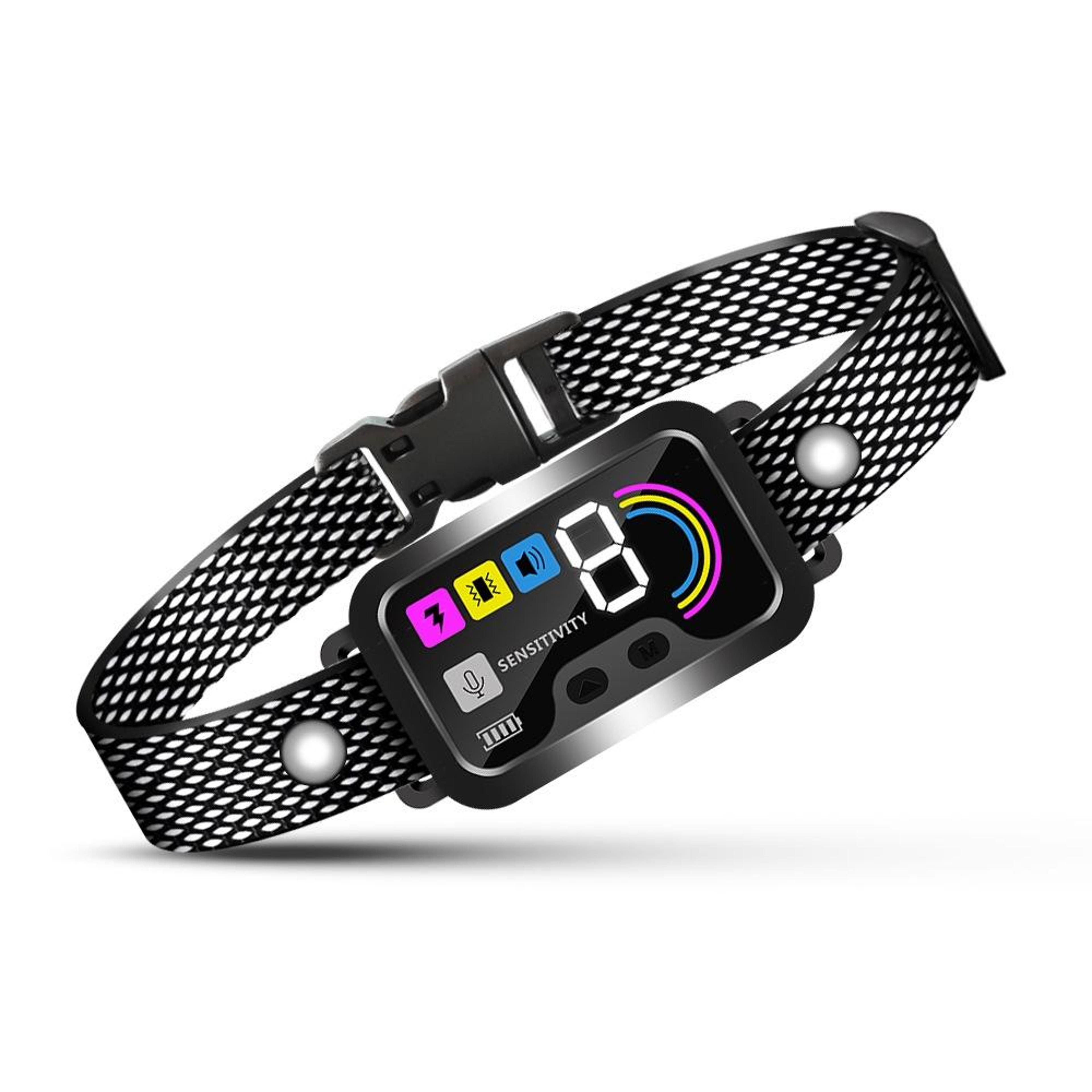 smart color screen dog bark trainer collar with adjustable anti bark control
