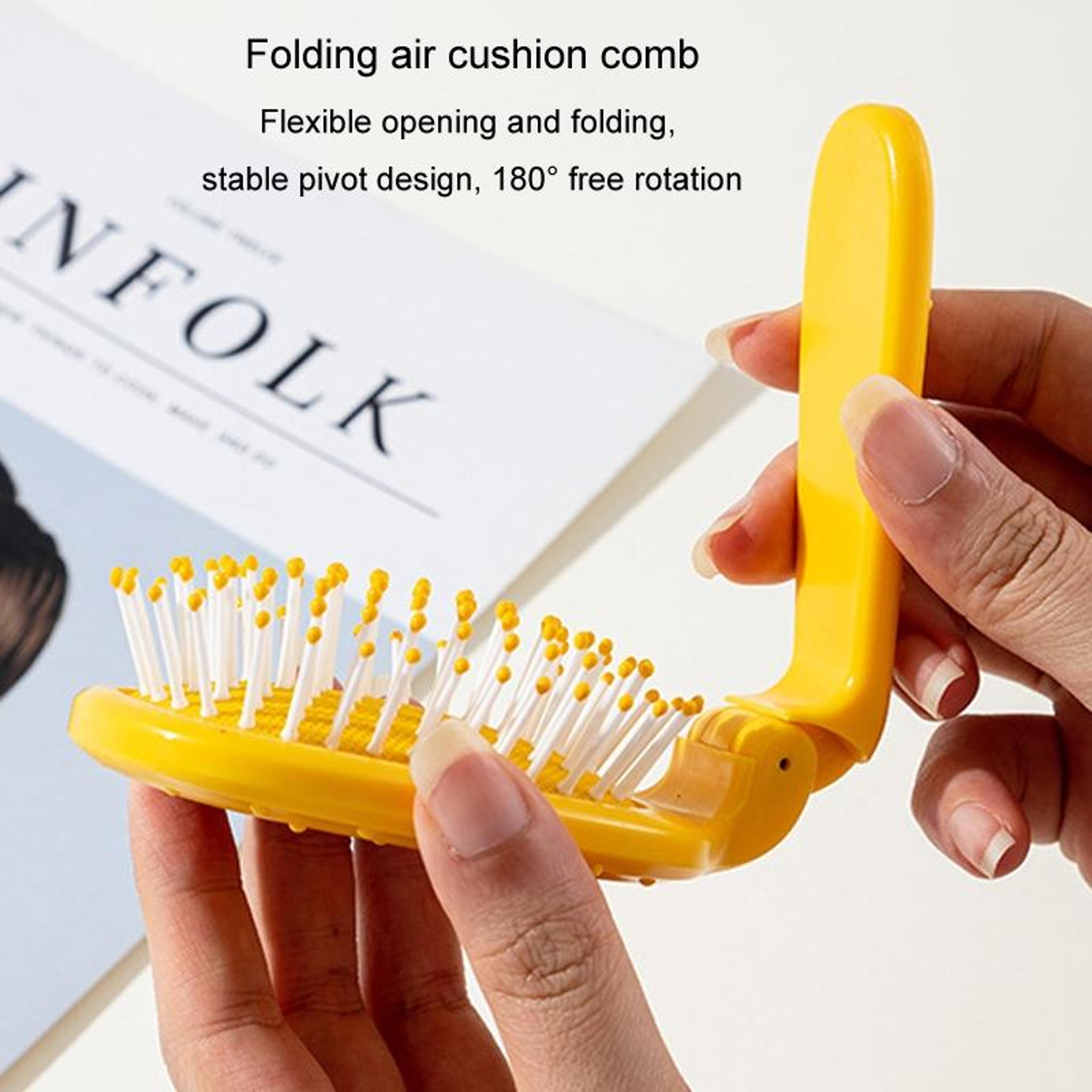 Portable Folding Scalp Massage Comb With Air Cushion  Anti Static Fine Teeth 4