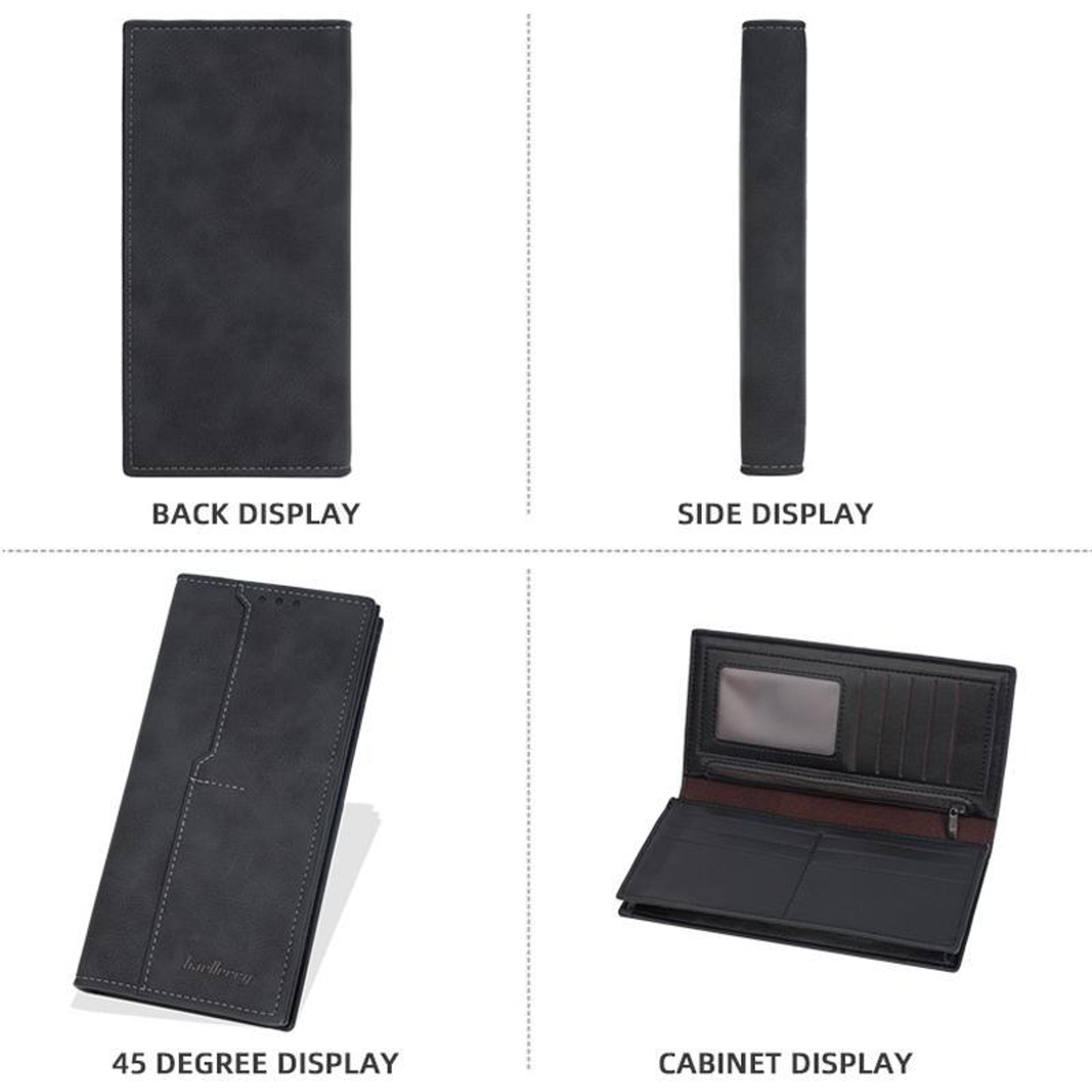 Men Vintage Leather RFID Wallet Long Bifold Zip Card Holder 5