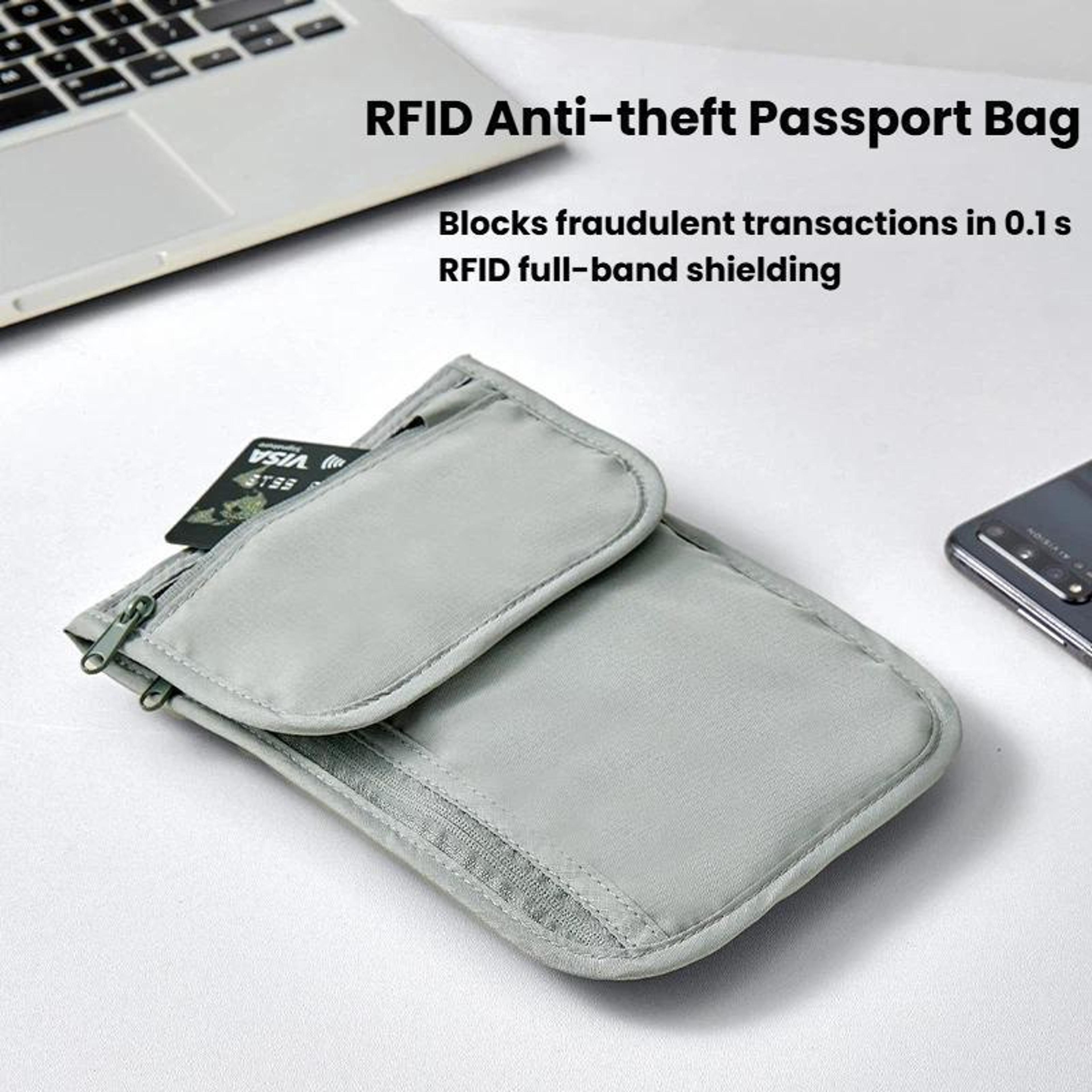 Premium RFID Travel Pouch Anti Theft Waist Pack  Passport Organizer Bag 1