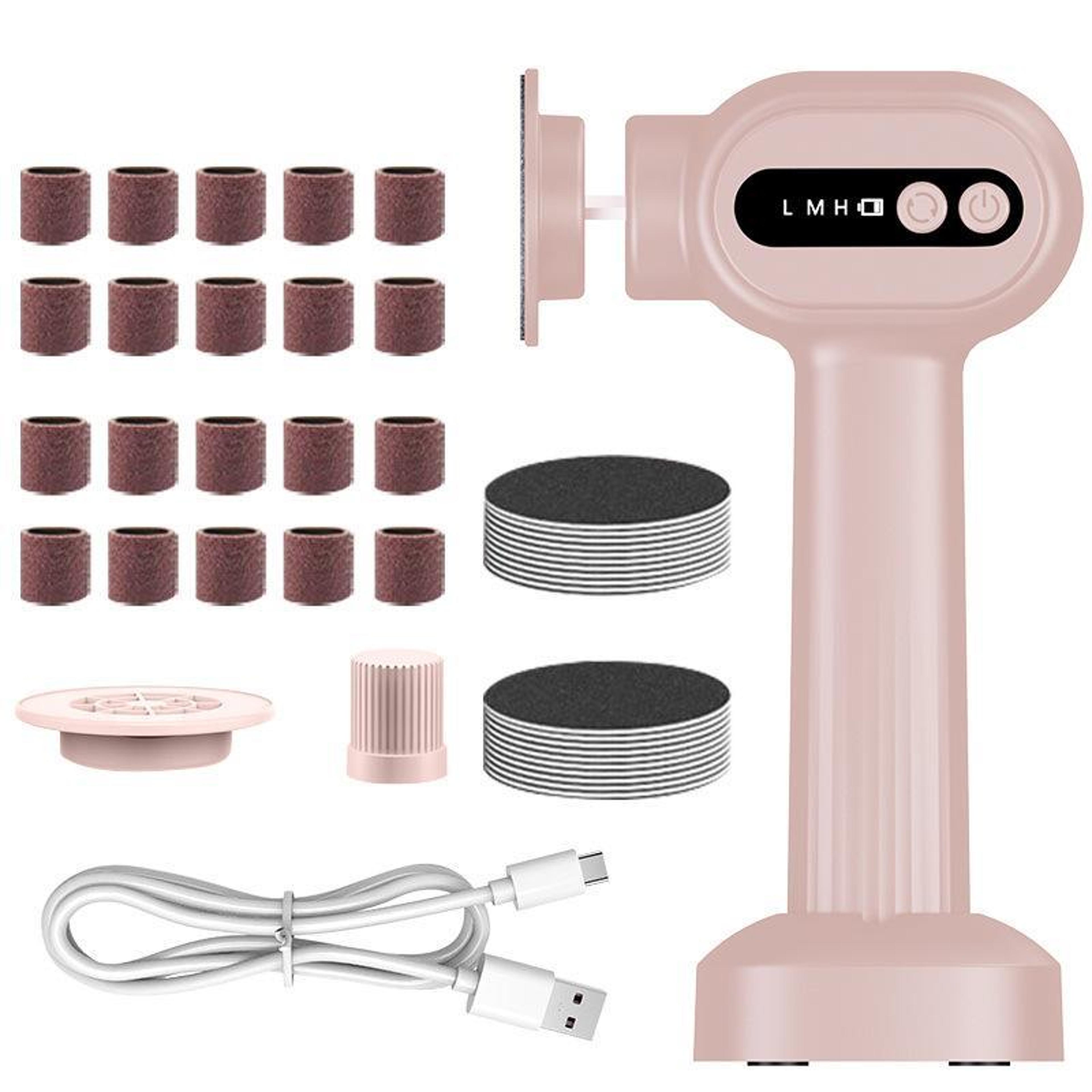 pistol grip rechargeable pedicure tool, powerful electric callus remover with lcd