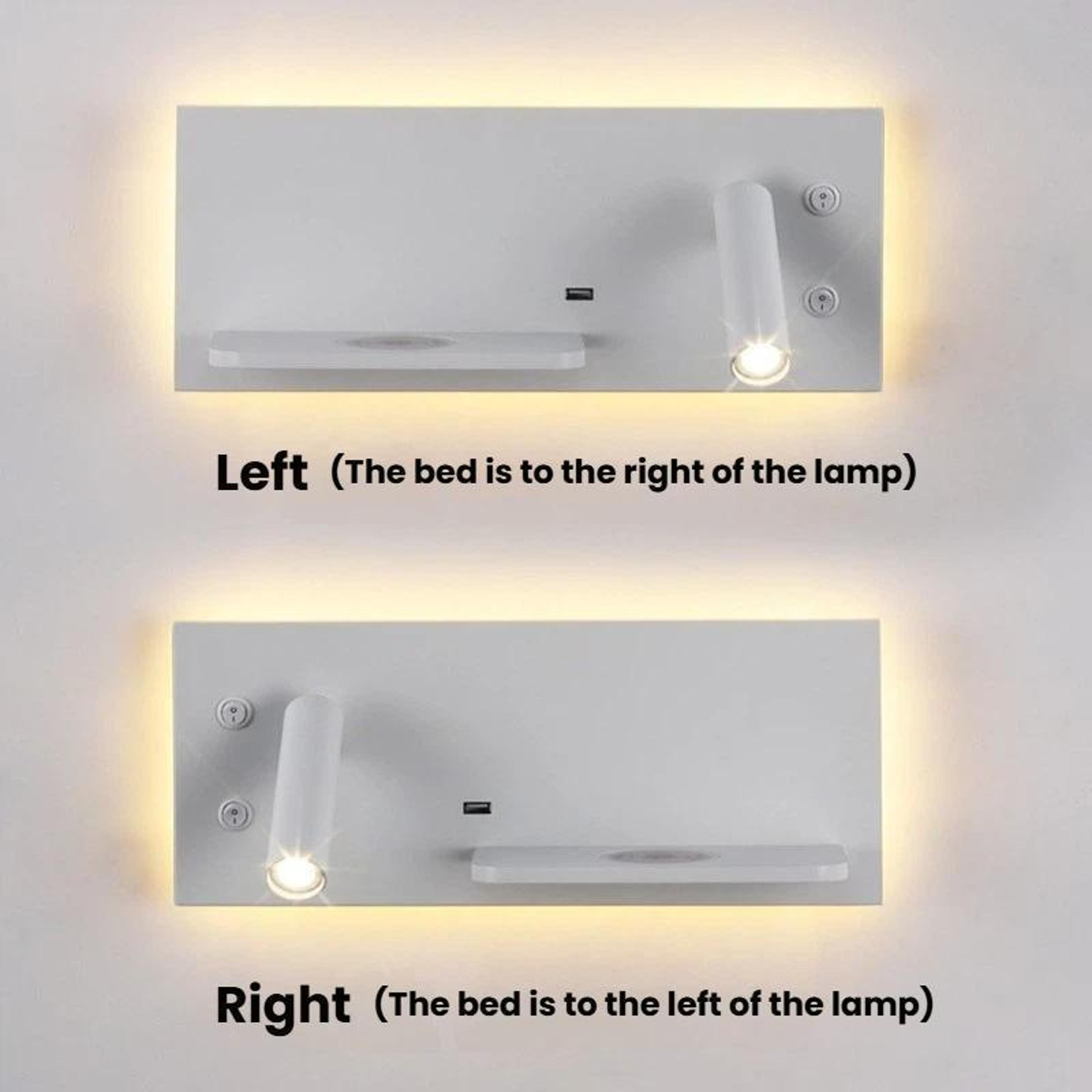LED Bedside Wall Reading Light With Wireless Charger  USB Port 2