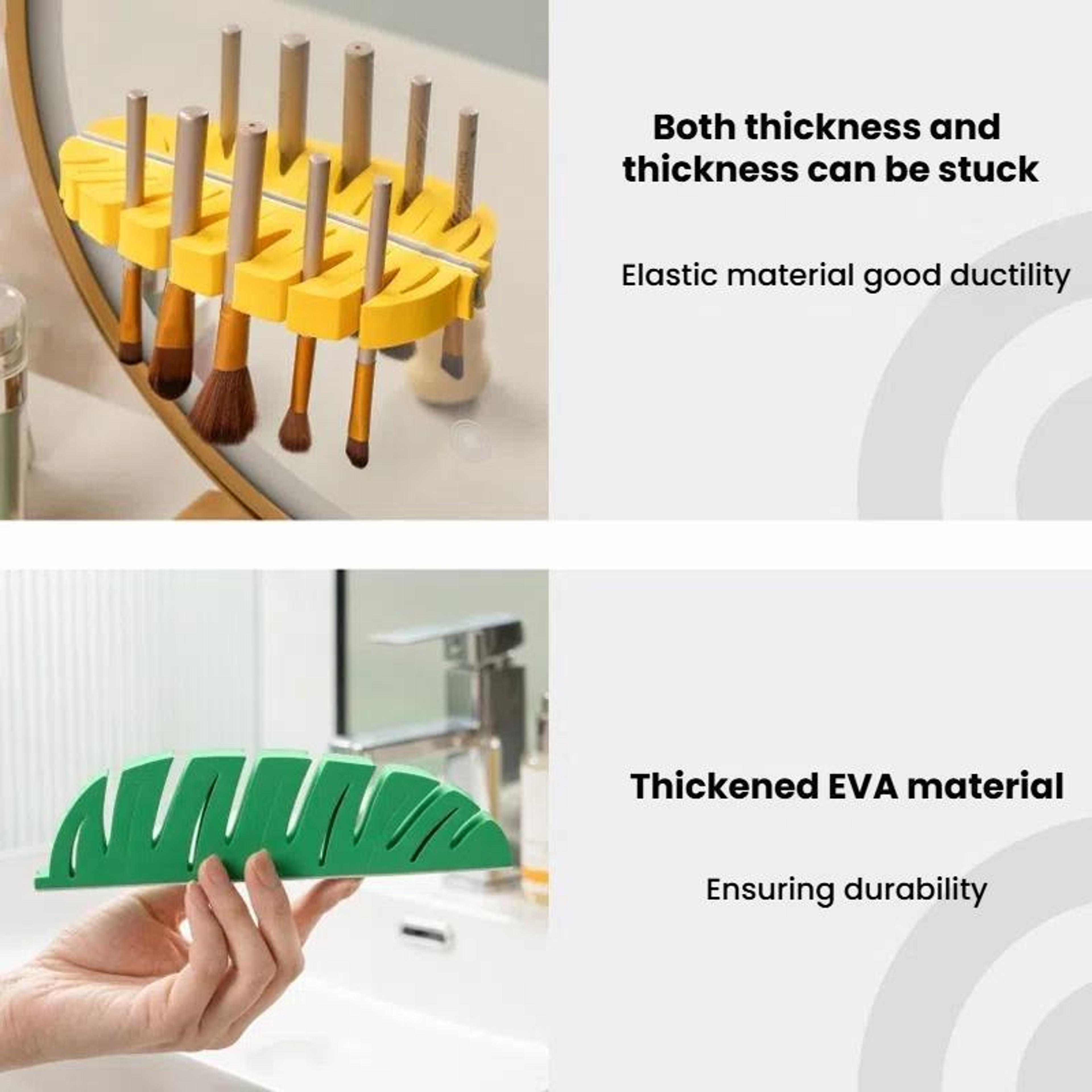 Wall Mounted Makeup Brush Drying Rack And Toothbrush Organizer 8