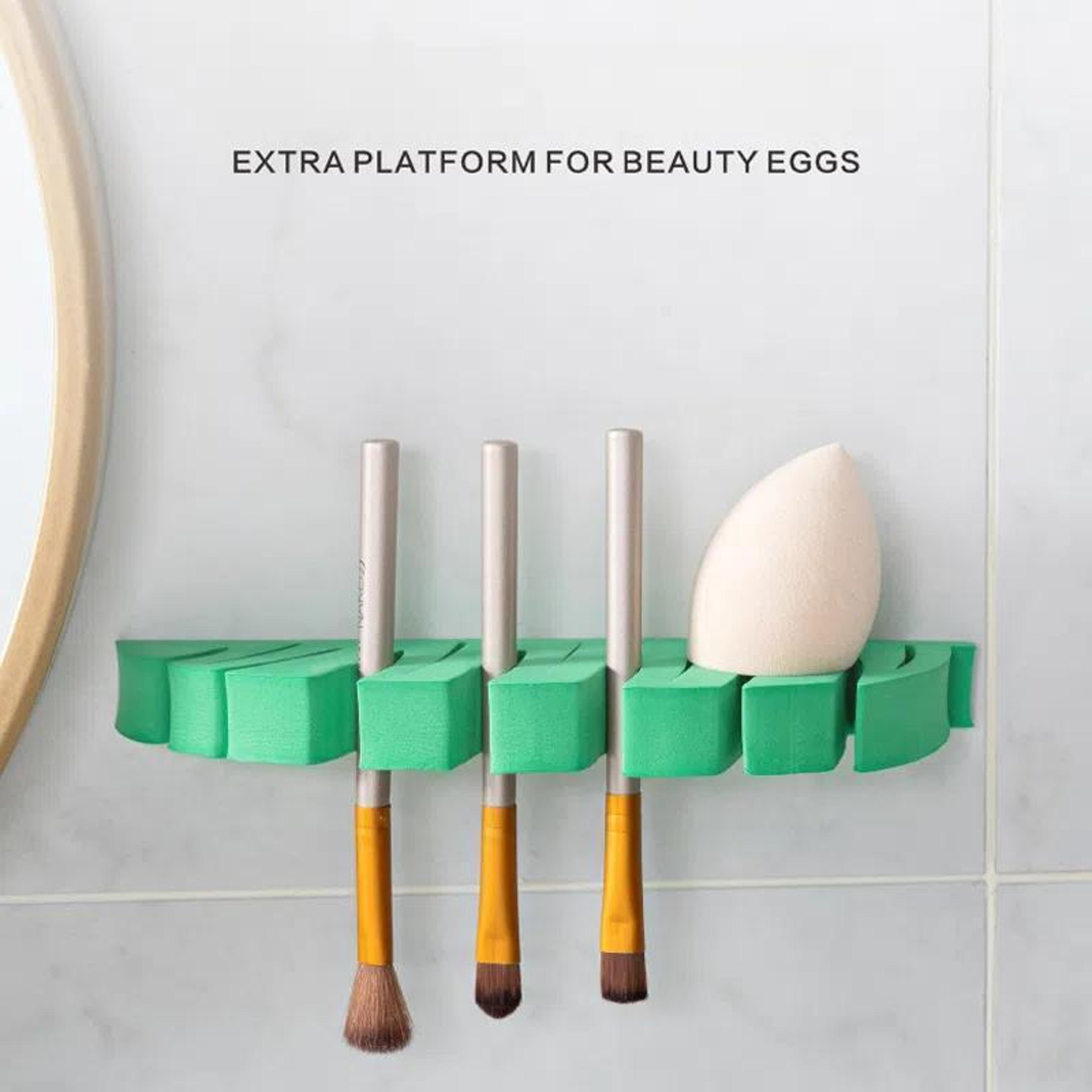 Wall Mounted Makeup Brush Drying Rack And Toothbrush Organizer 6