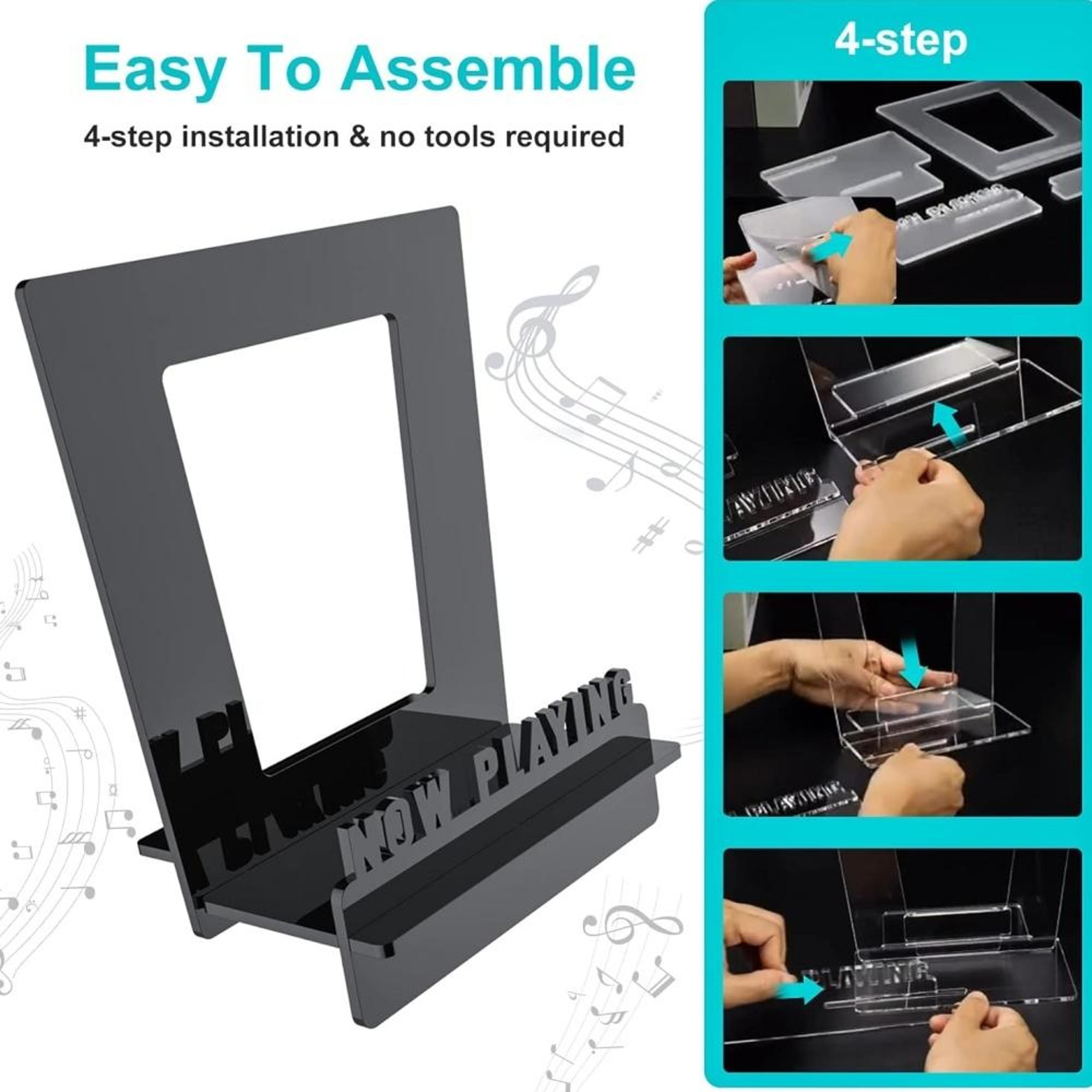 Premium Vinyl Record Display Stand Acrylic Book  Magazine Organizer Rack 2