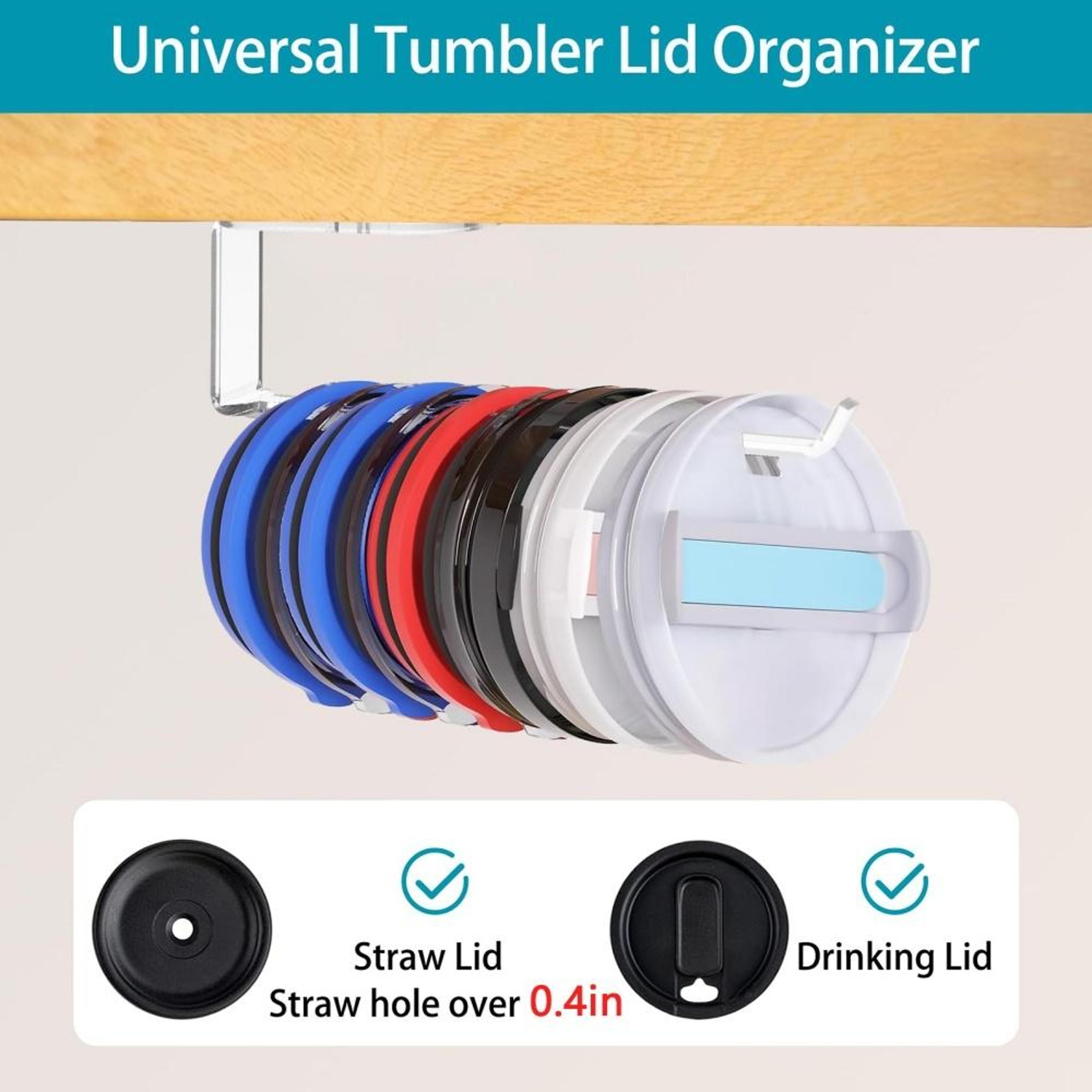 Cup Lid Organizer Rack Wall Mount Storage Holder 3