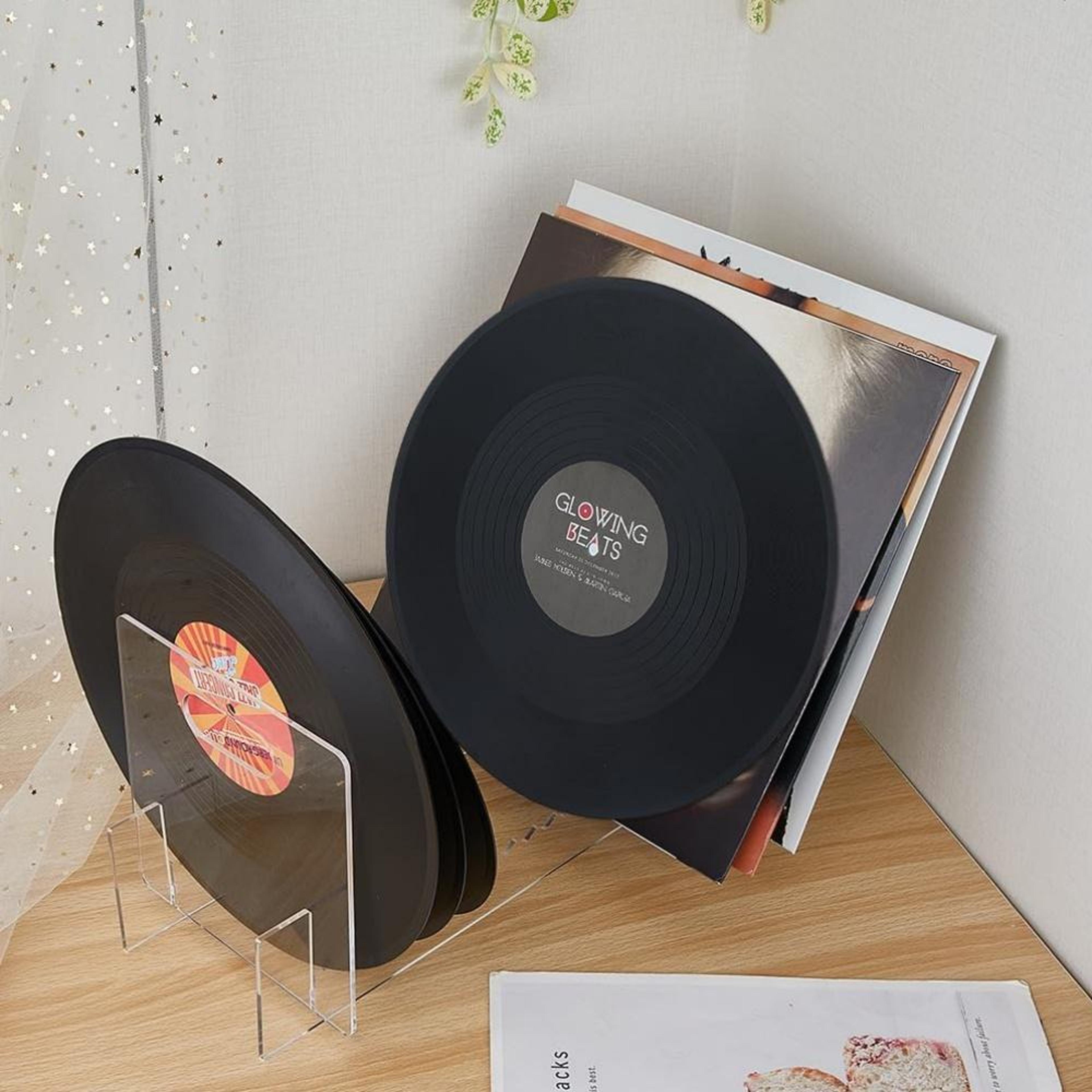 acrylic vinyl record display stand for albums, cds & books