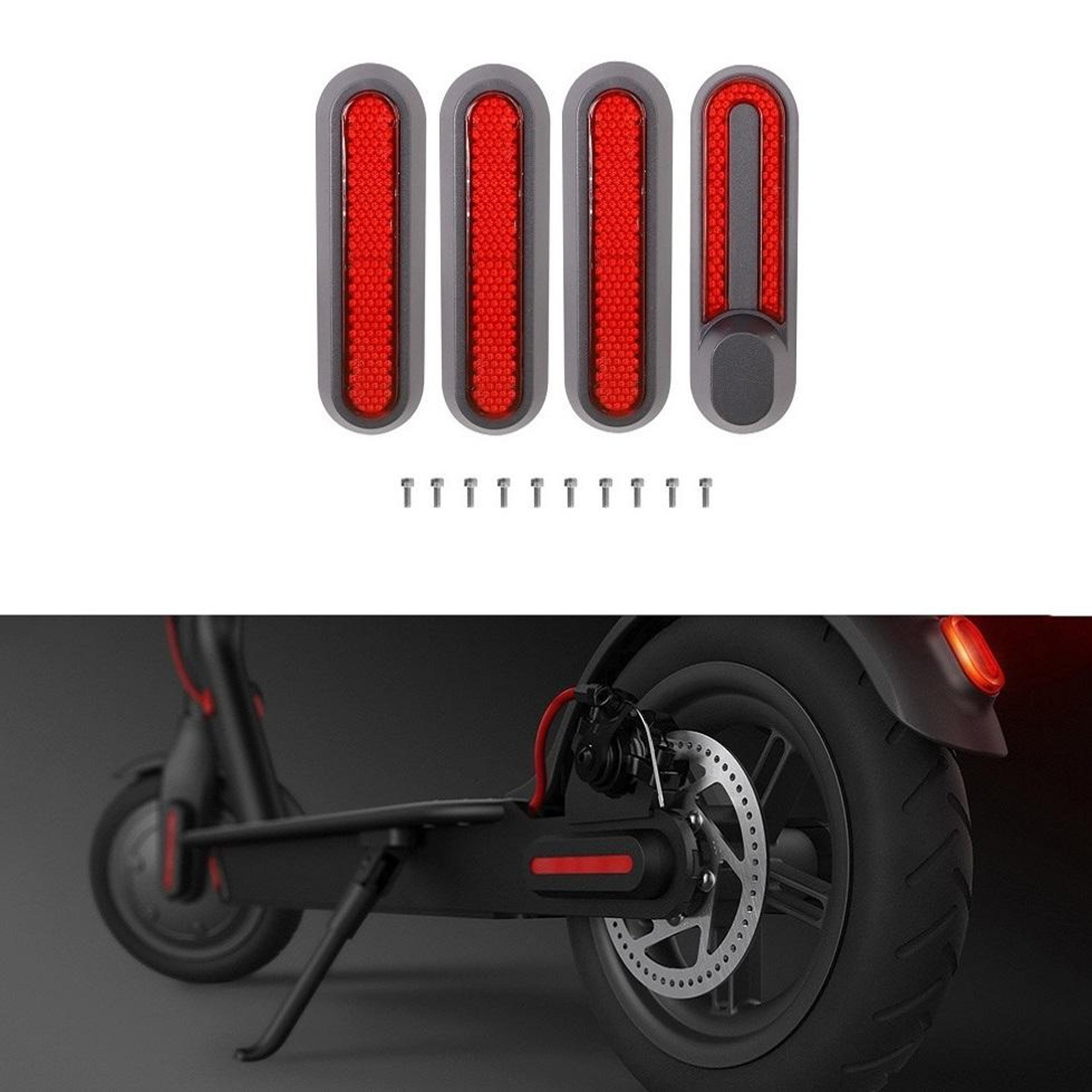 reflective wheel cover kit for electric scooters with side protection & mounting screws