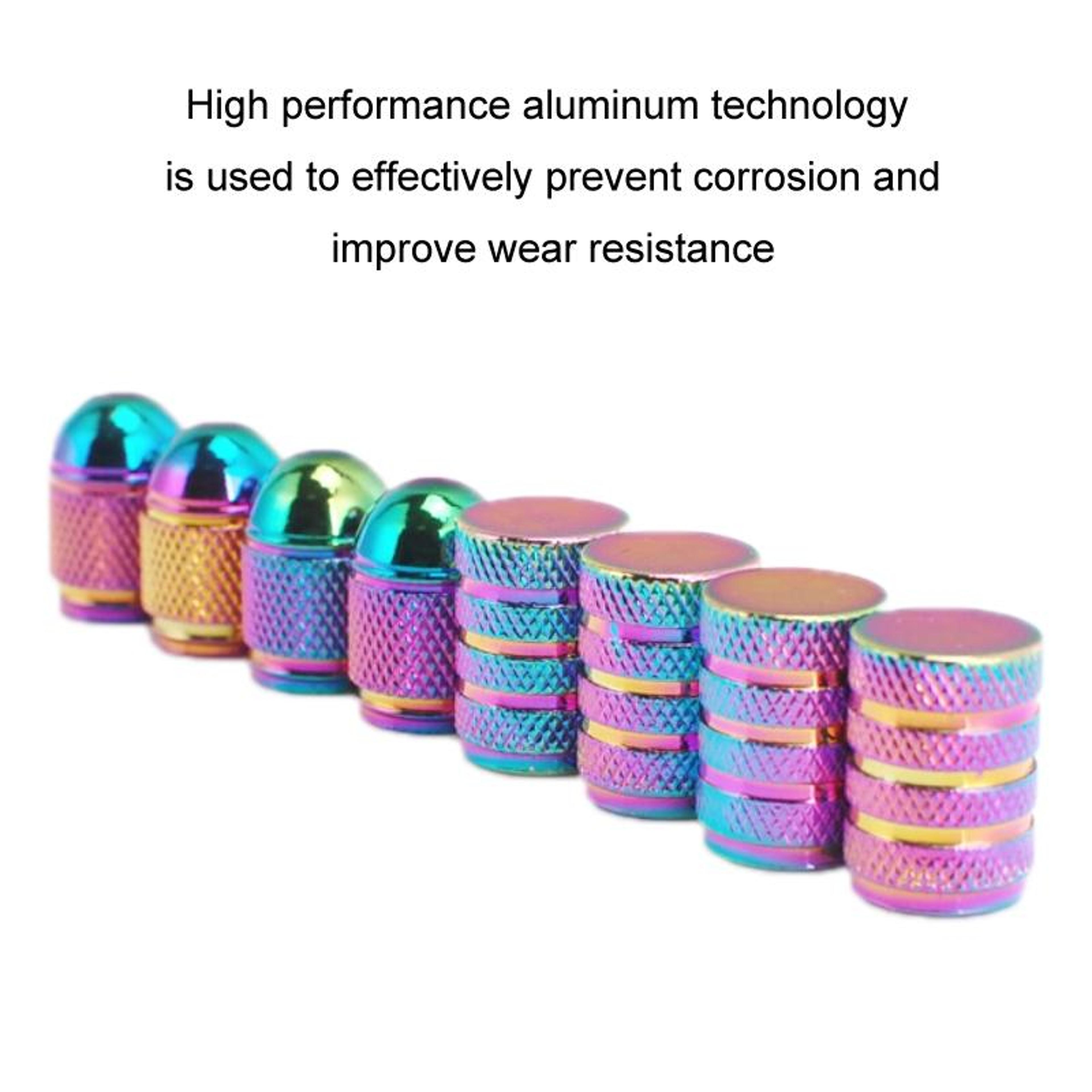 Universal Aluminum Alloy Tire Valve Caps For Cars  Bicycles Dustproof Leak Protection 3
