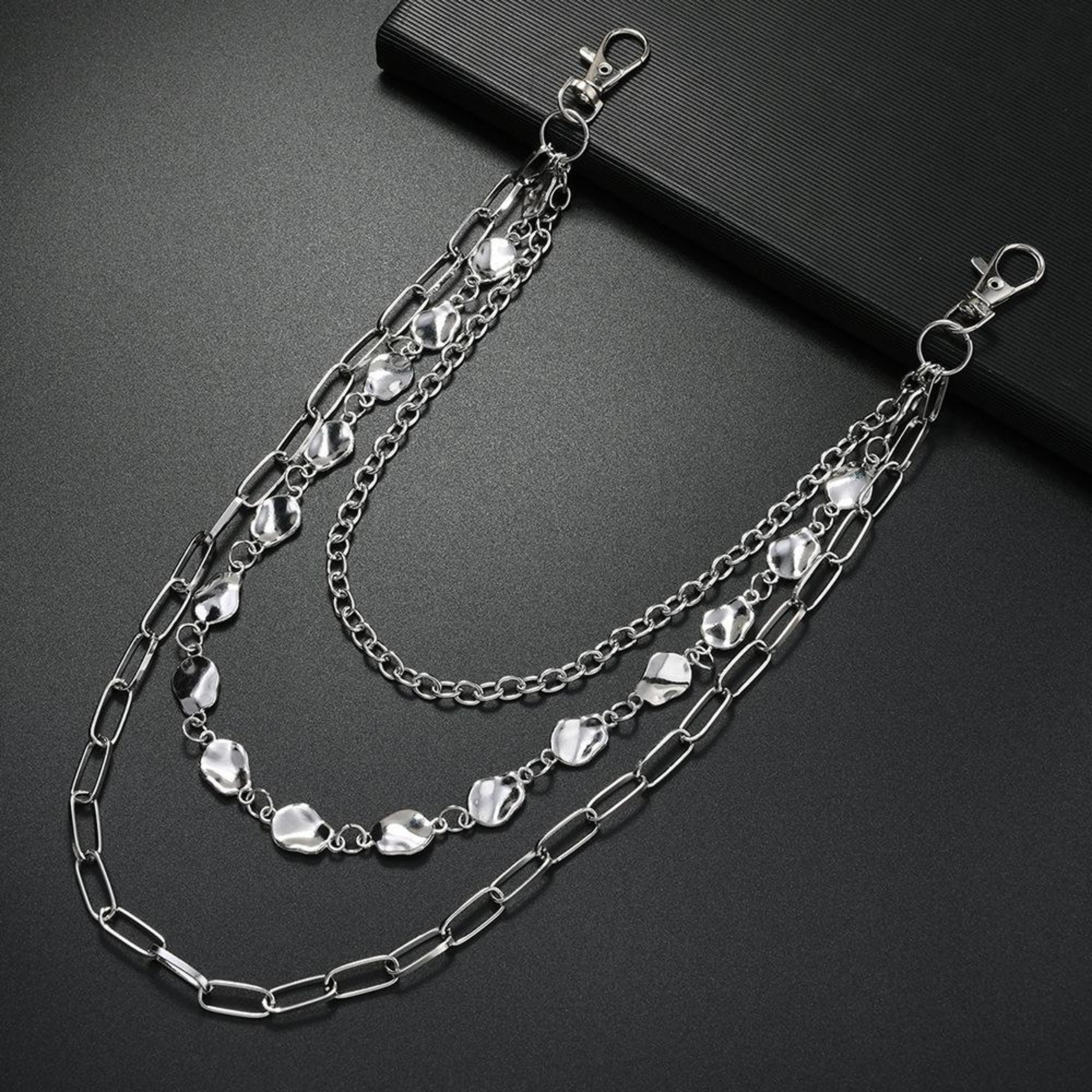 Urban Rebellion Layered Chain Belt Gothic Chain Belt For Streetwear Hip Hop  Punk Style 1