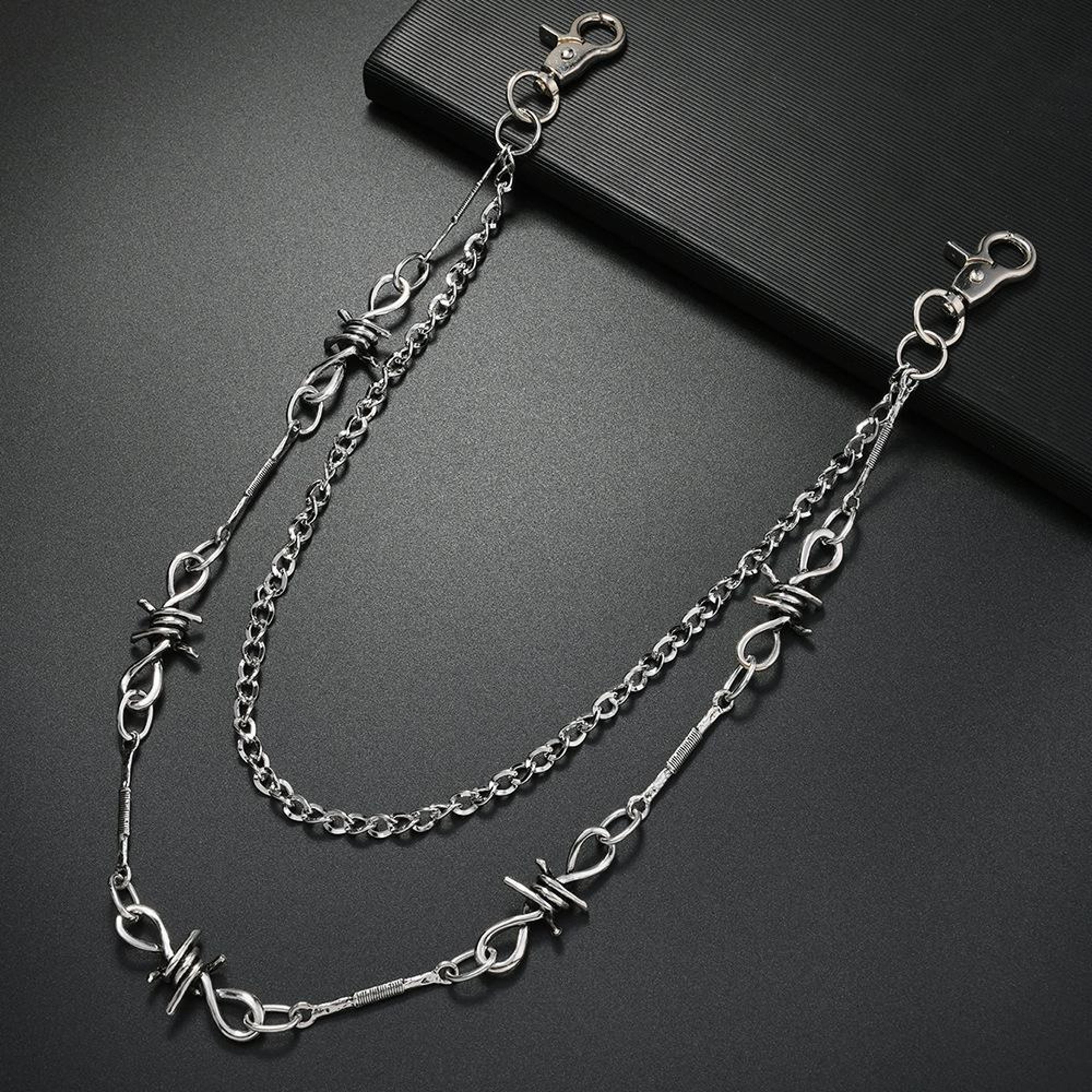 Rebel Spike Punk Chain Belt For Men  Women Multi Layer Waist Pant  Bag Accessory 2