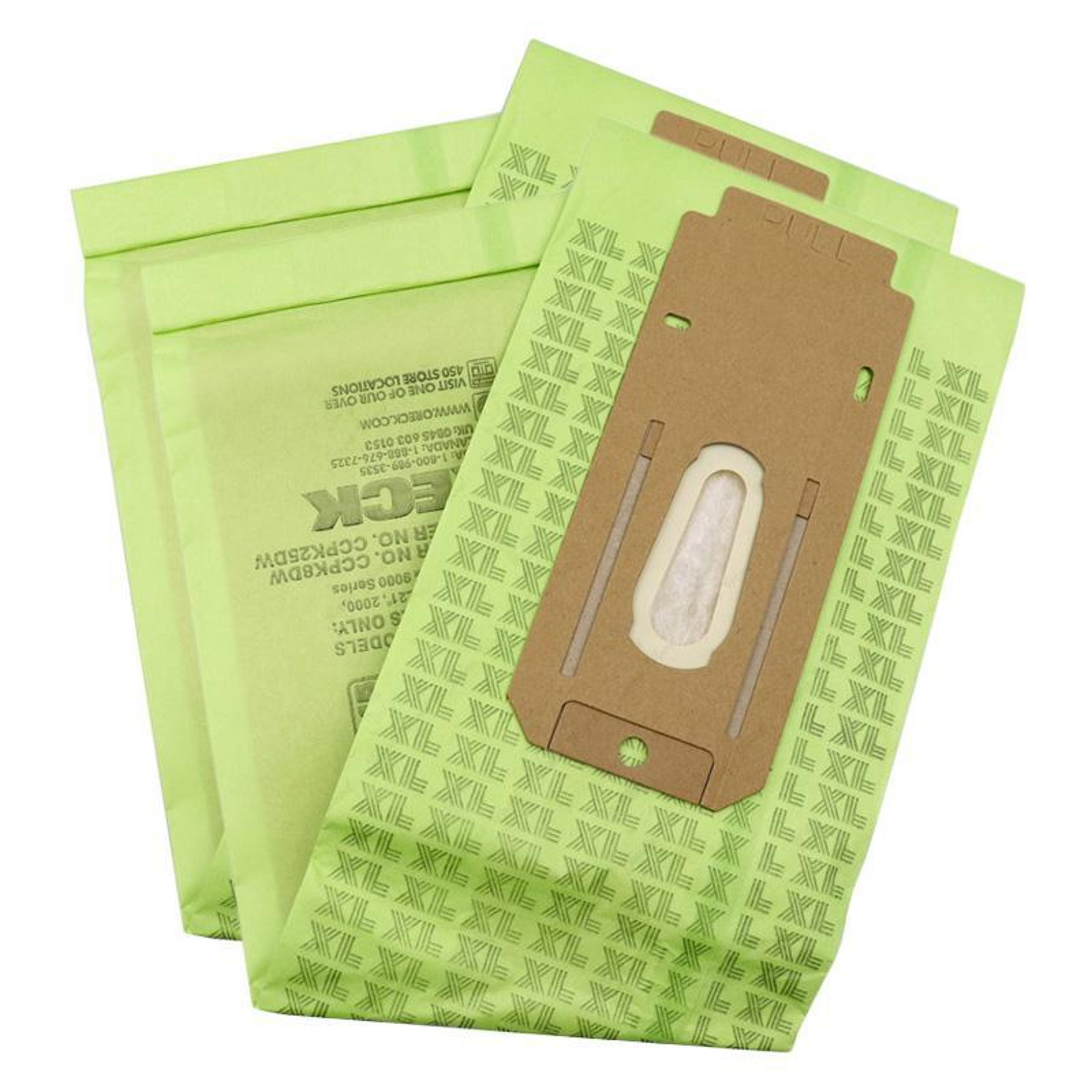 oreck cc vacuum cleaner dust collection bags 2-pack, high-capacity replacement filter bags