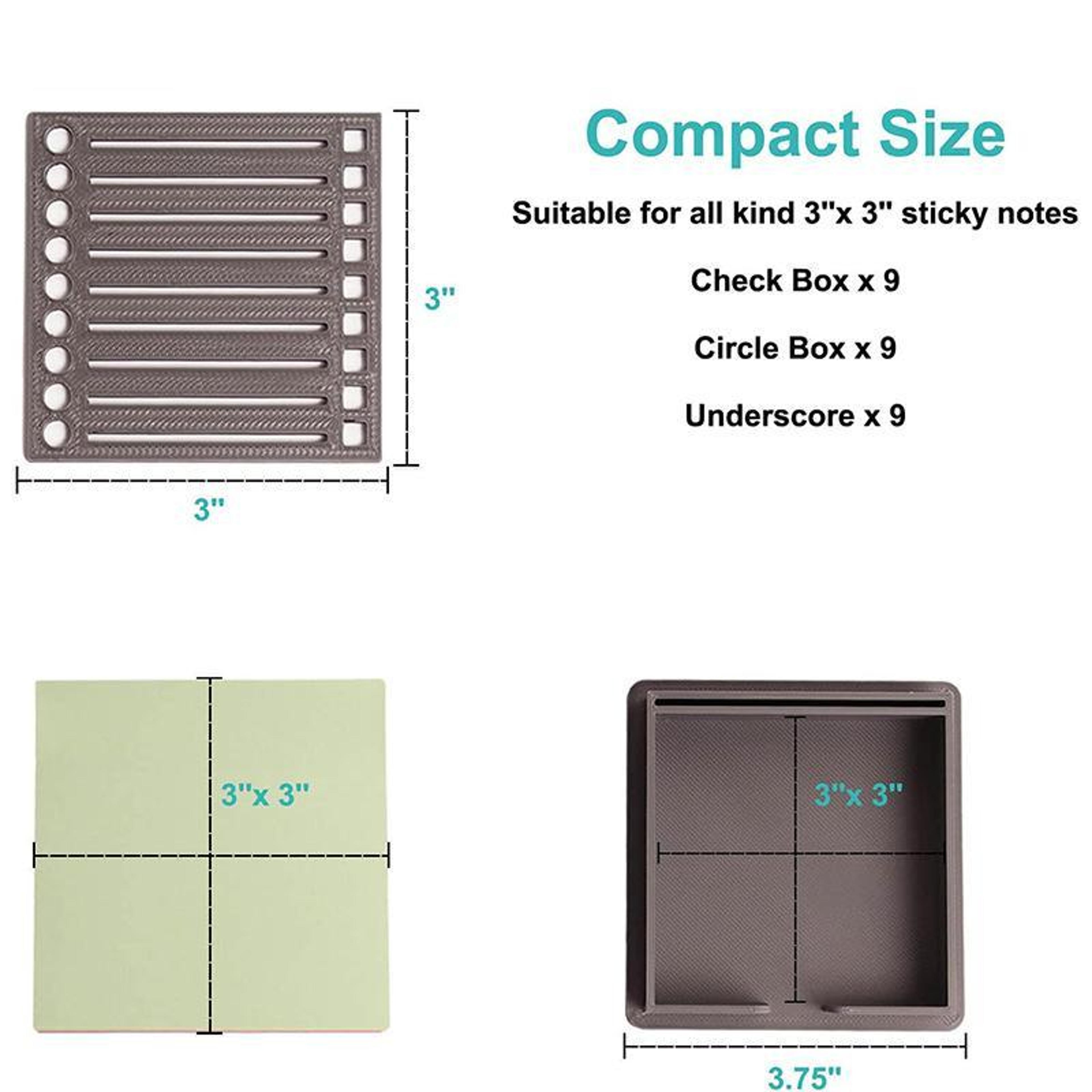 Sticky Note Planner Template Box For 3x3 Notes Desk Organizer And Schedule Maker 1