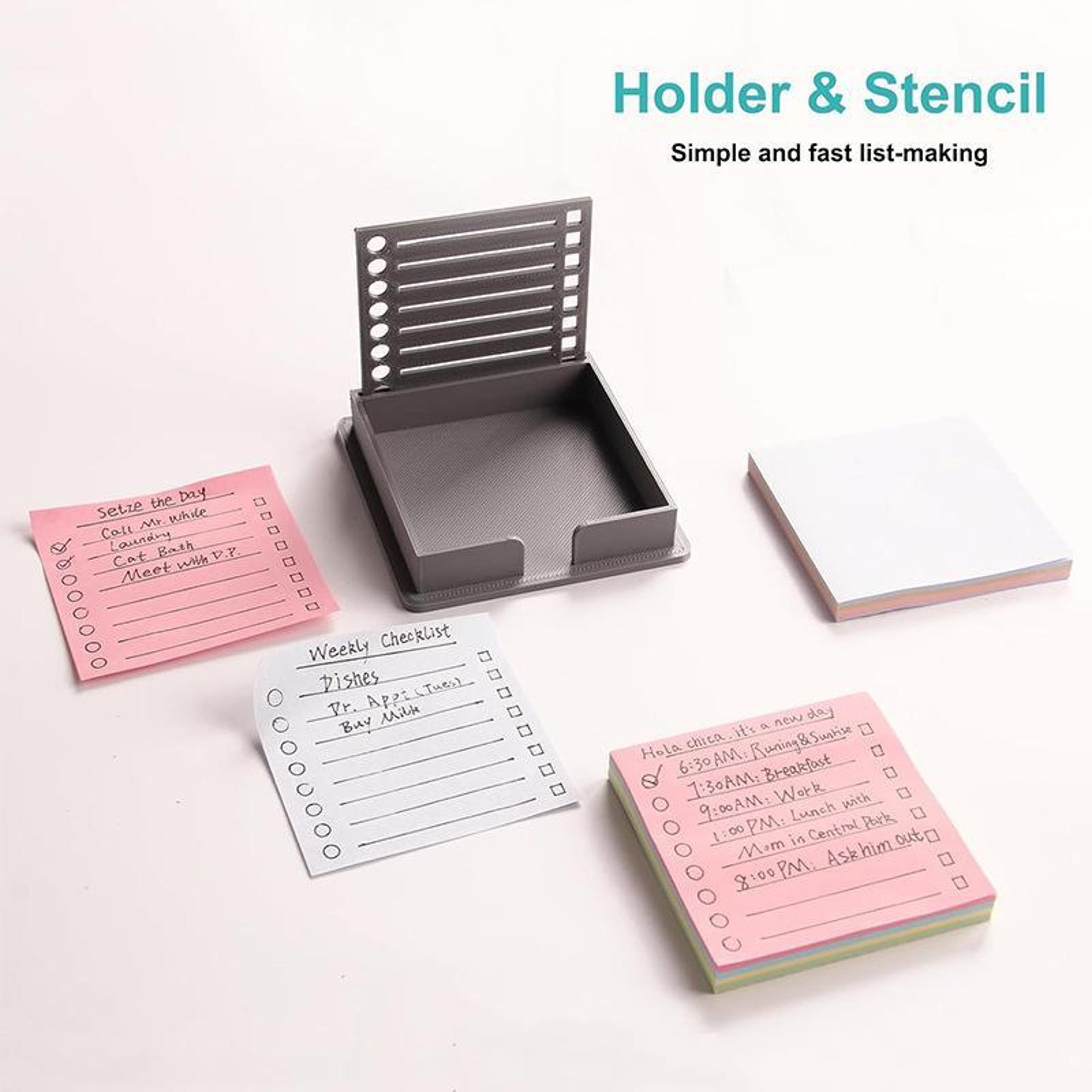 Sticky Note Planner Template Box For 3x3 Notes Desk Organizer And Schedule Maker 2