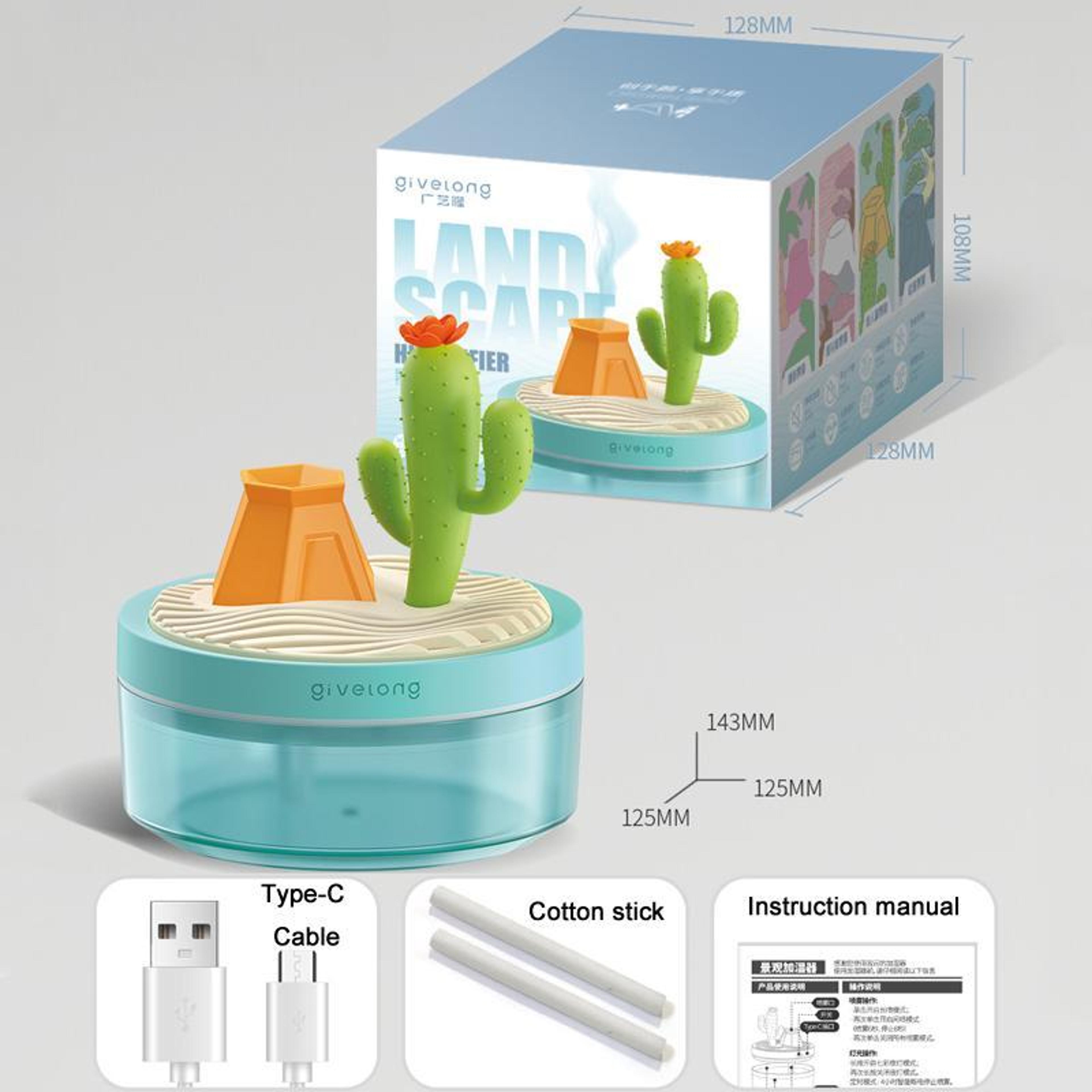 Portable Plant Pot Humidifier  USB Aroma Diffuser With Color Night Light 3