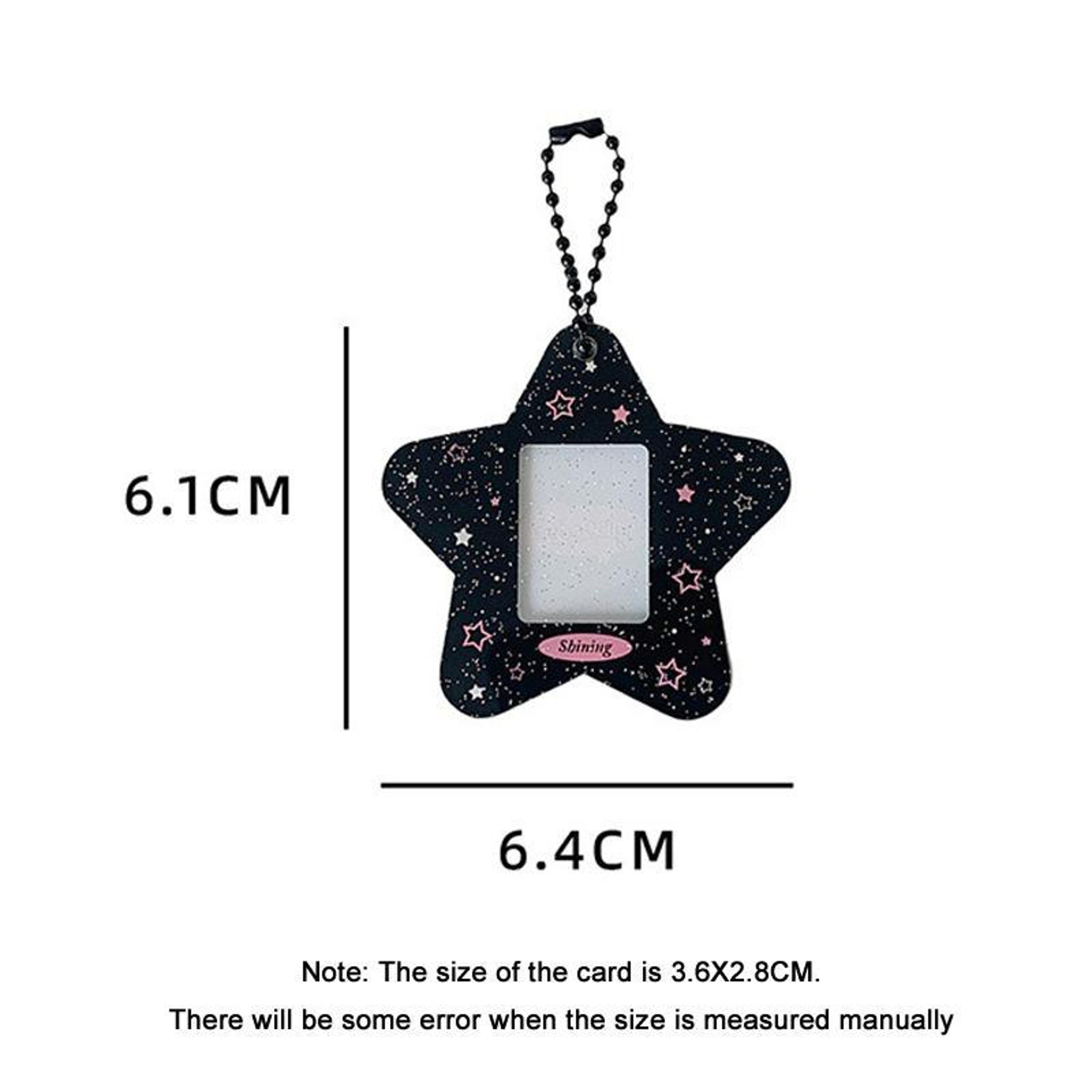 Hisocute Star Photo Frame Keychain Pendant Cute Acrylic Photo Card Holder Charm 7
