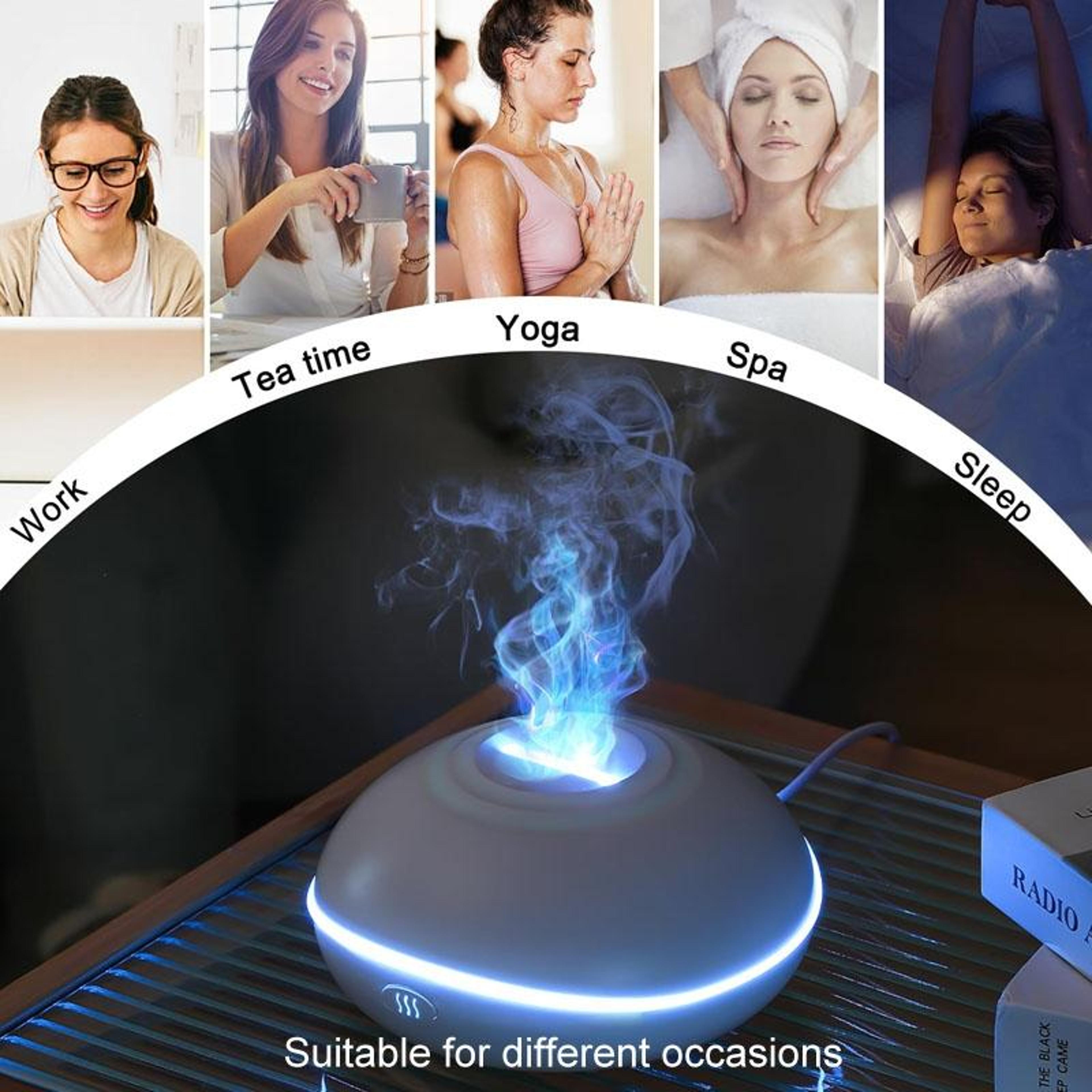 USB Aromatherapy Diffuser Humidifier With LED Flame Light For Car  Home 5