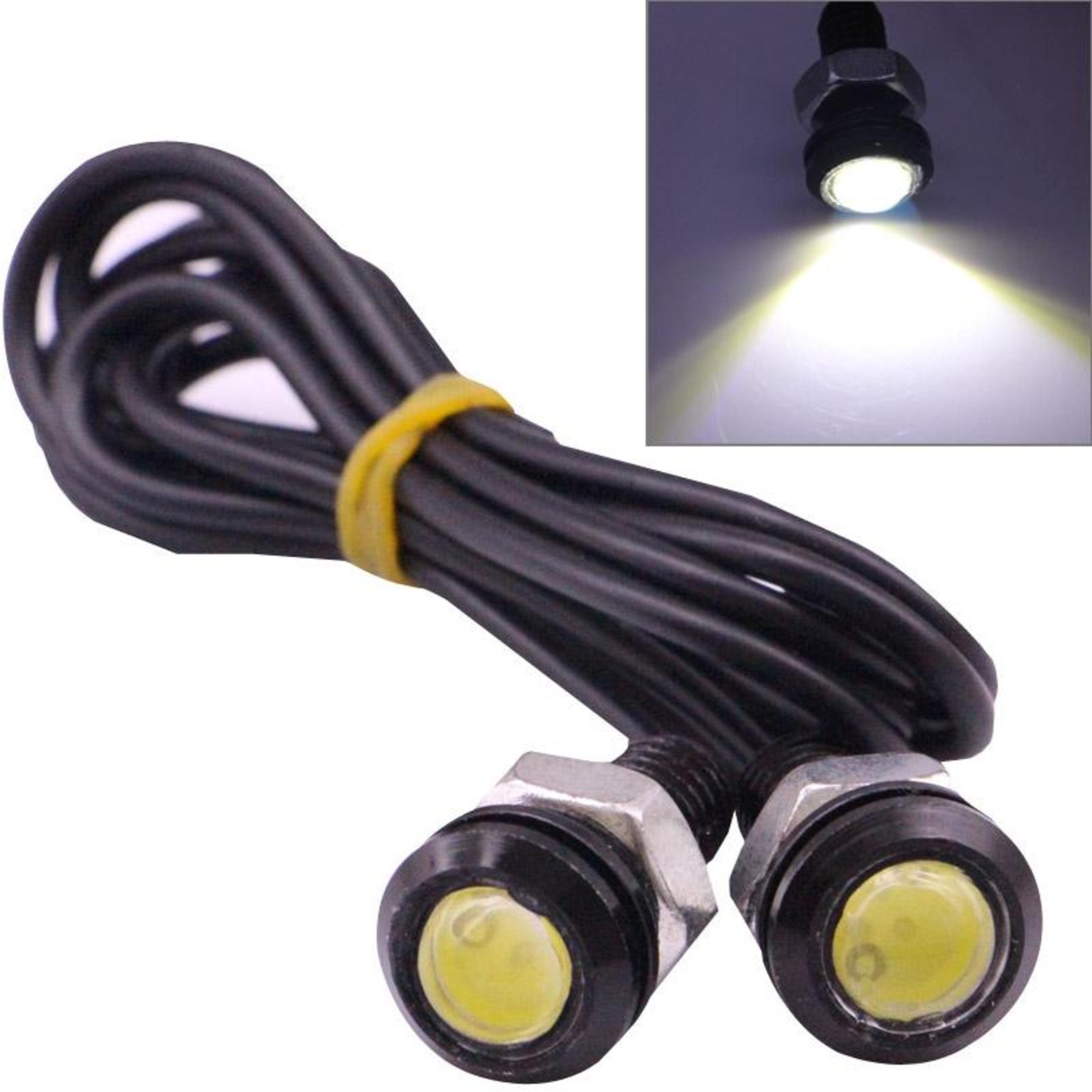 ultra bright waterproof eagle eye led lights for cars, trucks & motorcycles 2 pcs