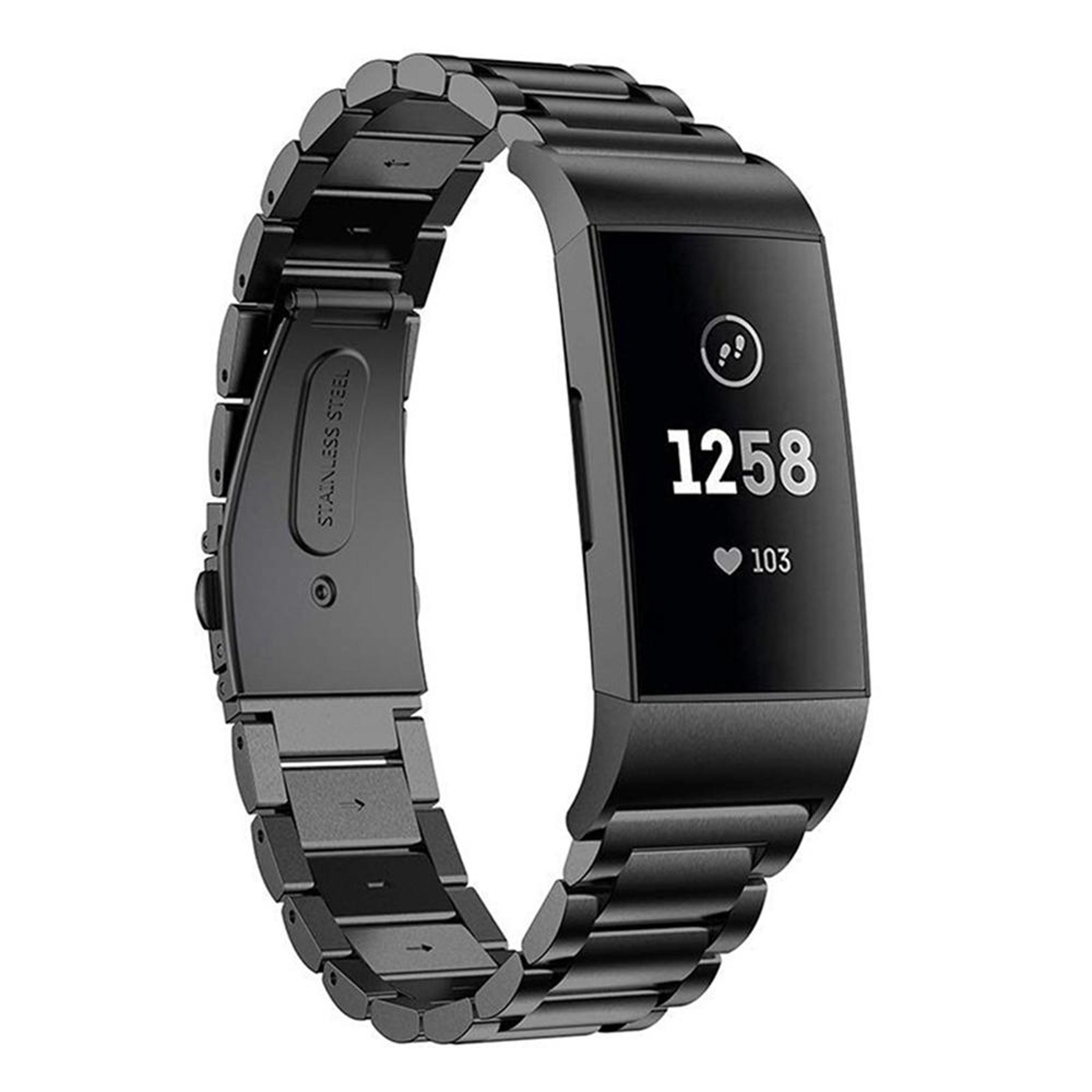 Premium Stainless Steel Watch Band For Fitbit Charge 3 With Secure Slingshot Buckle 4