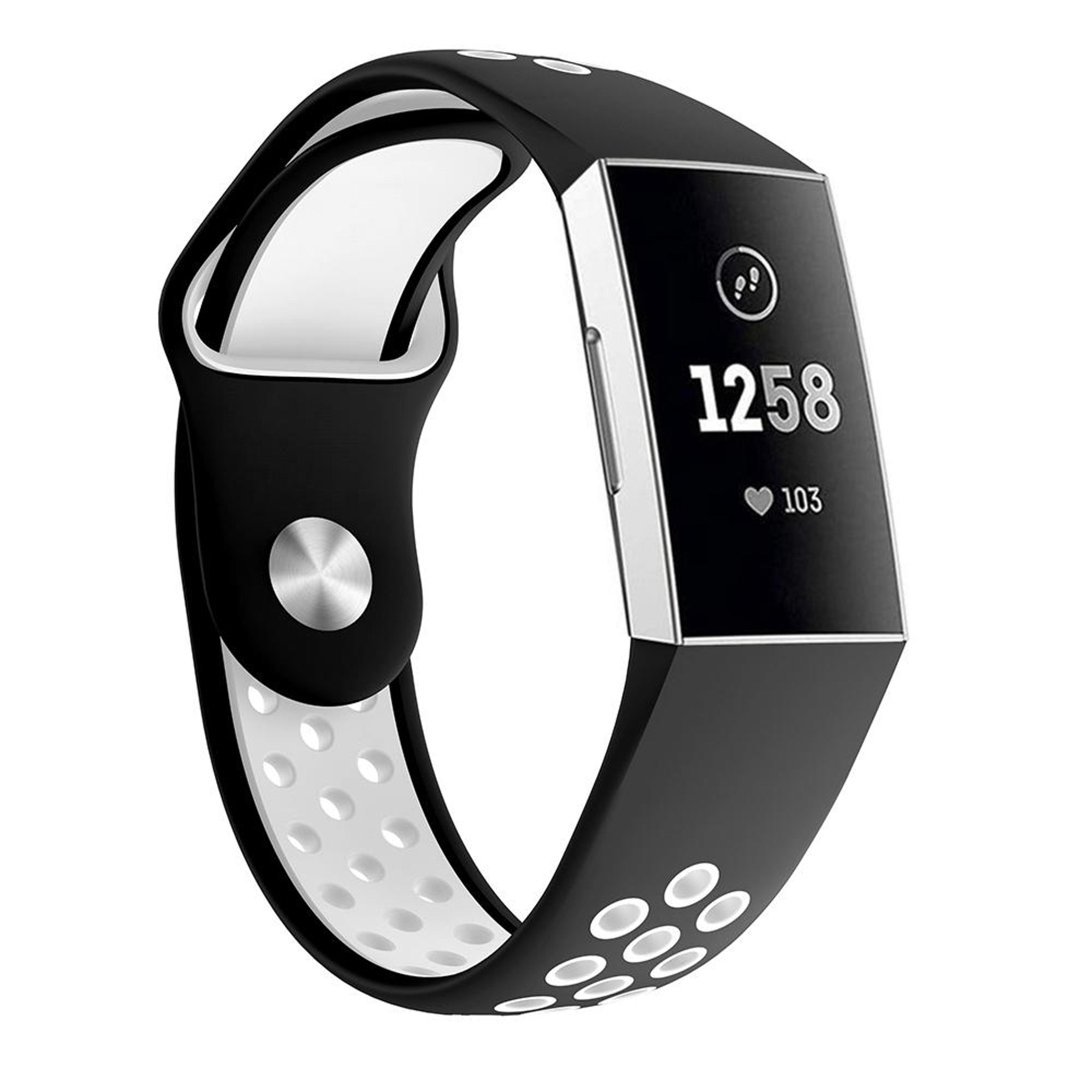 Dual Color Fitbit Charge 3 Band Soft Silicone Watch Band Breathable Sport Replacement Strap 6
