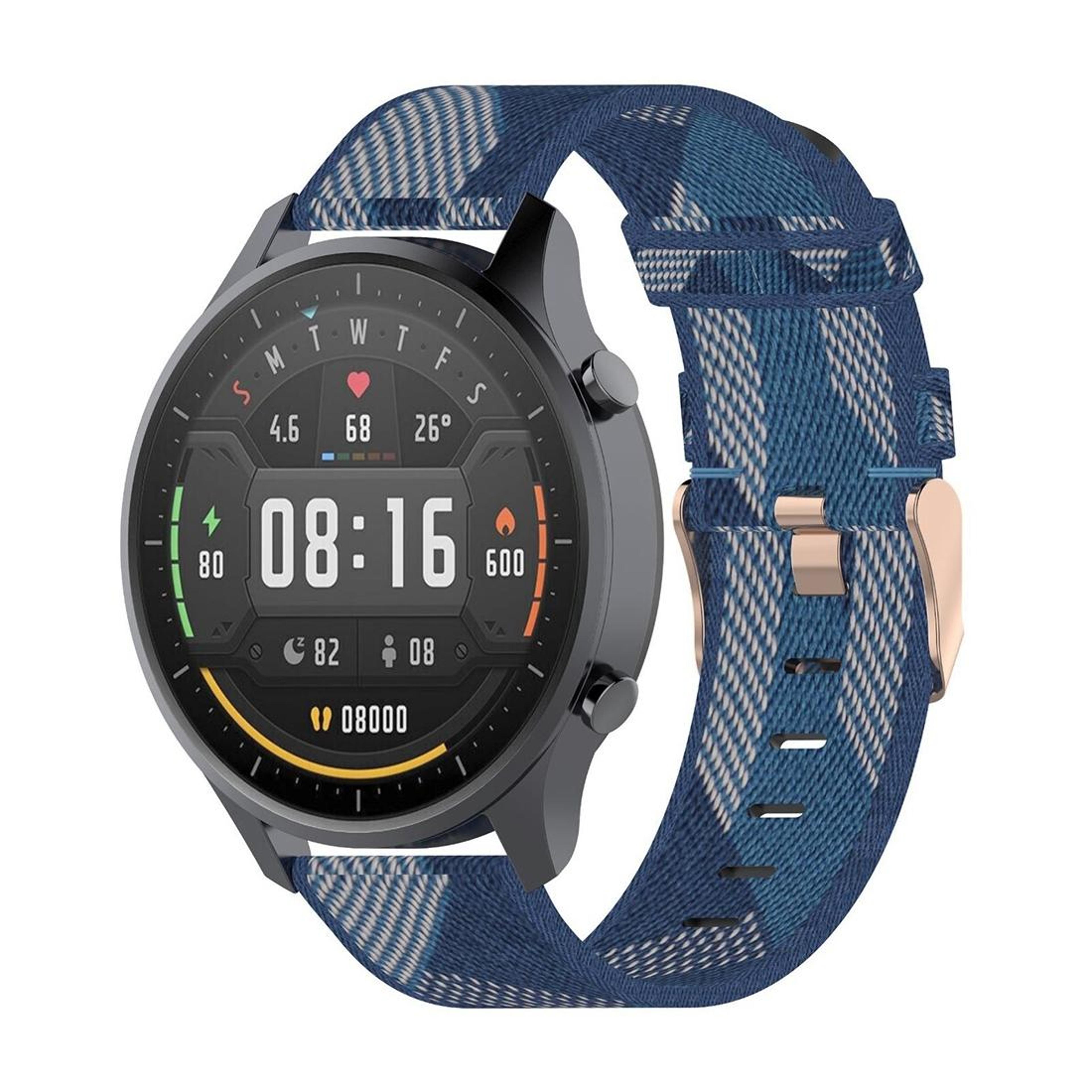 22mm Nylon Watch Band Stripe Weave Replacement Strap For Garmin Vivoactive 4 Xiaomi Mi Watch Color 7