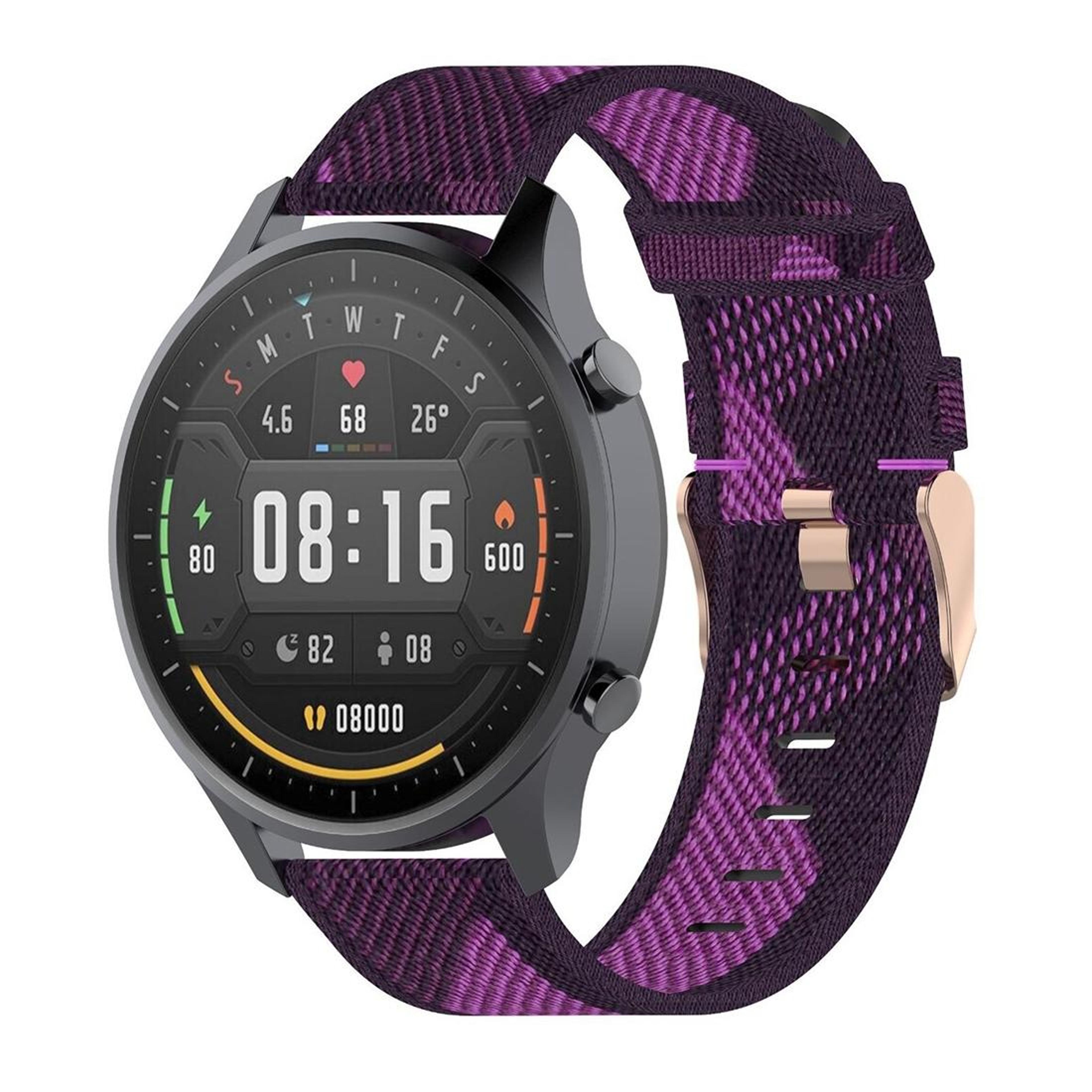 22mm Nylon Watch Band Stripe Weave Replacement Strap For Garmin Vivoactive 4 Xiaomi Mi Watch Color 10